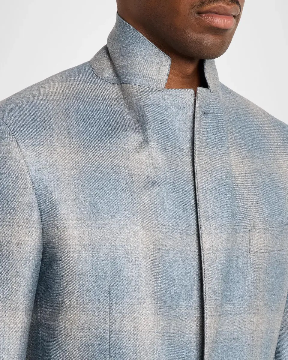 Canali Men's Kei Plaid Single-Breasted Sport Coat | Thumbnail 7