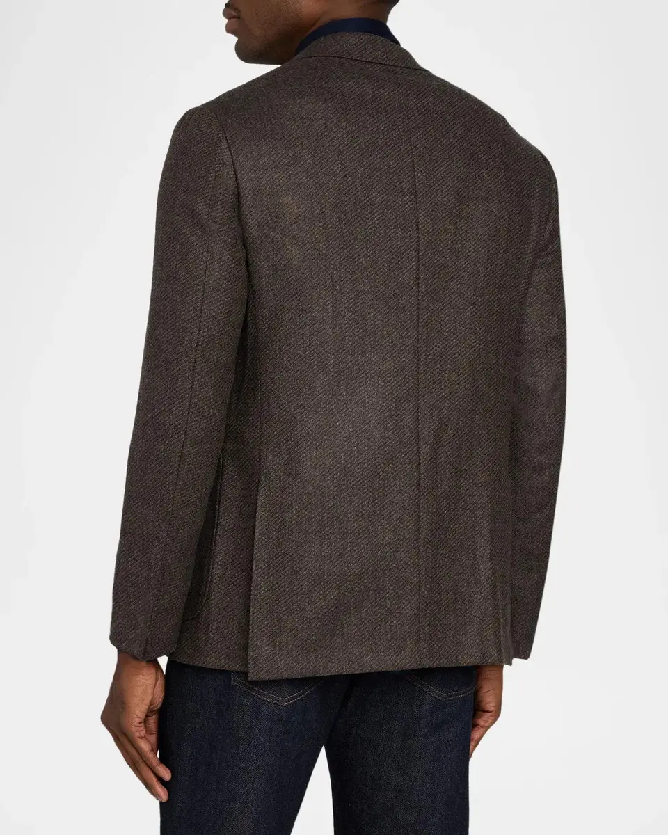 Canali Men's Kei Wool Jacquard Single-Breasted Sport Coat | Thumbnail 3
