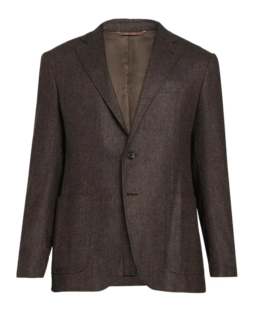 Canali Men's Kei Wool Jacquard Single-Breasted Sport Coat