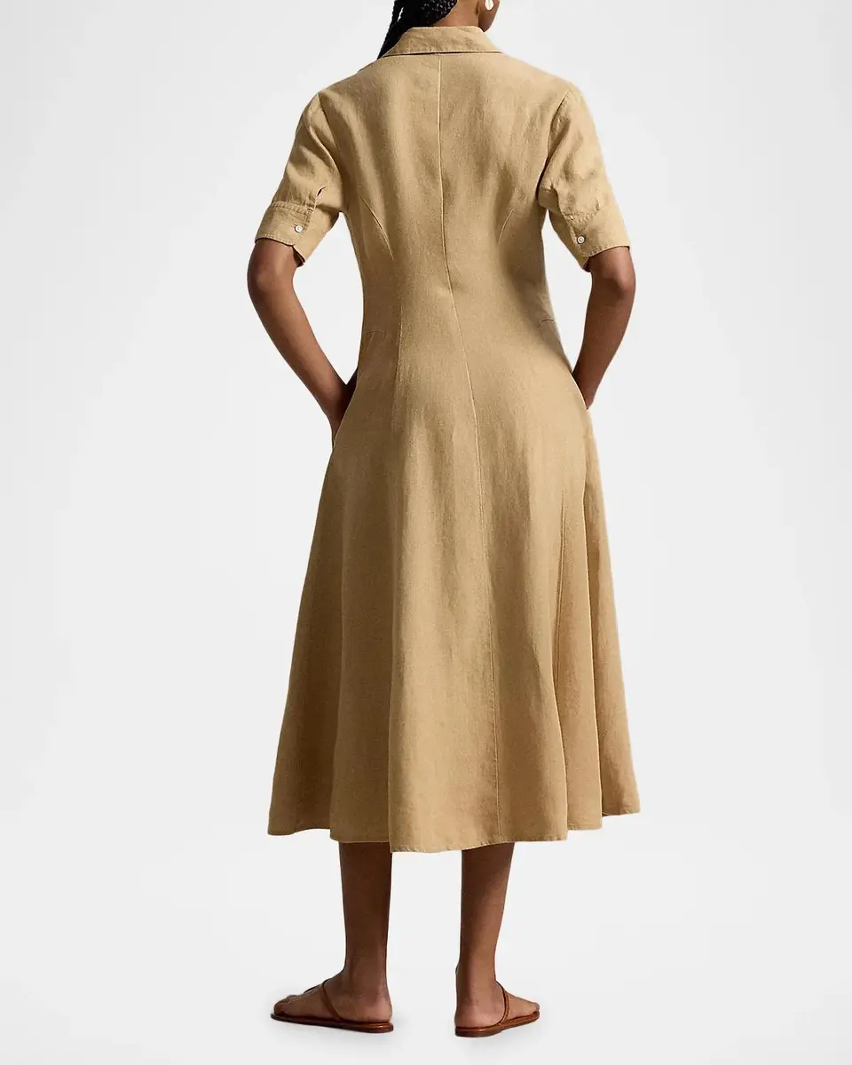 Polo Ralph Lauren Linen Paneled Midi Shirtdress | Thumbnail 3