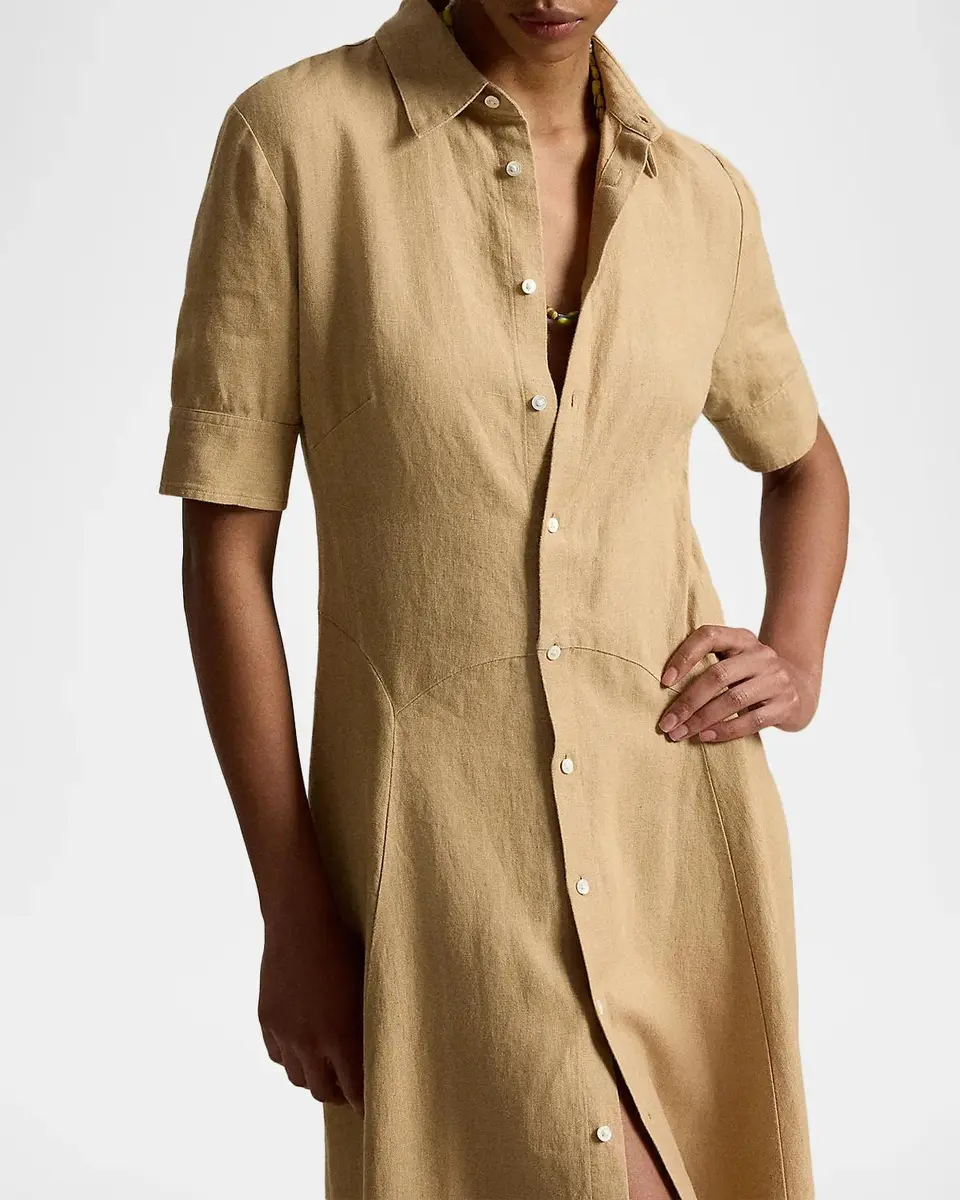 Polo Ralph Lauren Linen Paneled Midi Shirtdress | Thumbnail 4