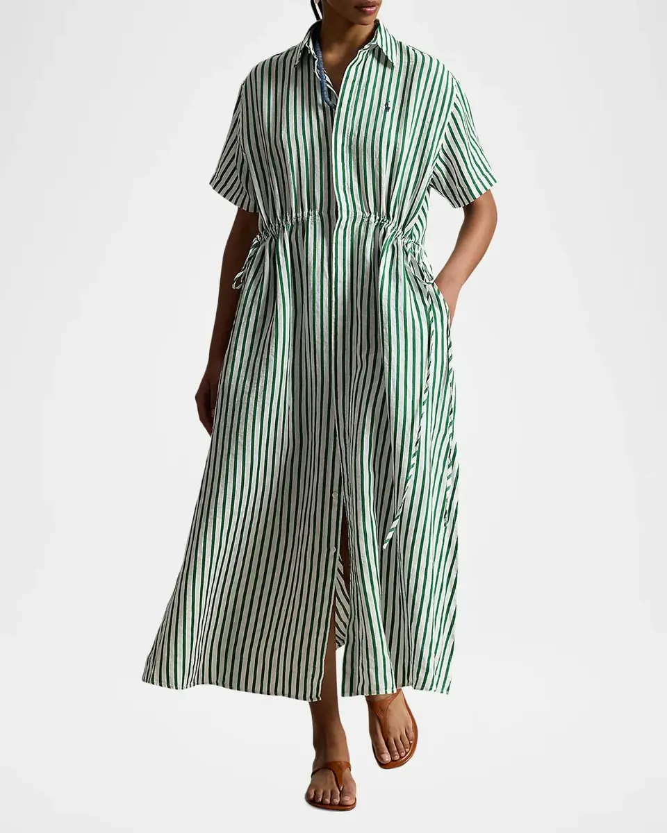 Polo Ralph Lauren Striped Linen-Cotton Midi Shirtdress | Thumbnail 4