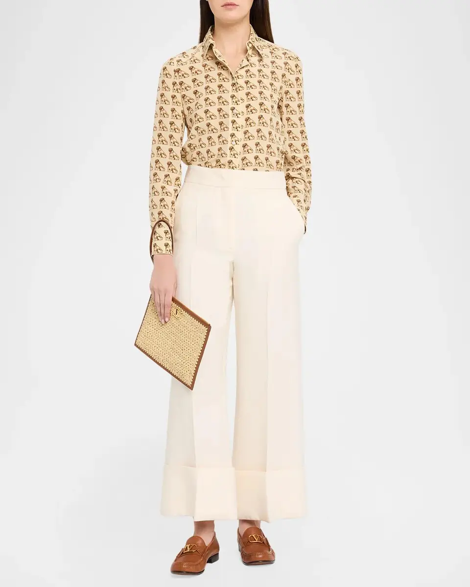 Valentino Garavani VLogo Raffia Pouch Bag | Thumbnail 5 Valentino Garavani VLogo Raffia Pouch Bag | Thumbnail 5