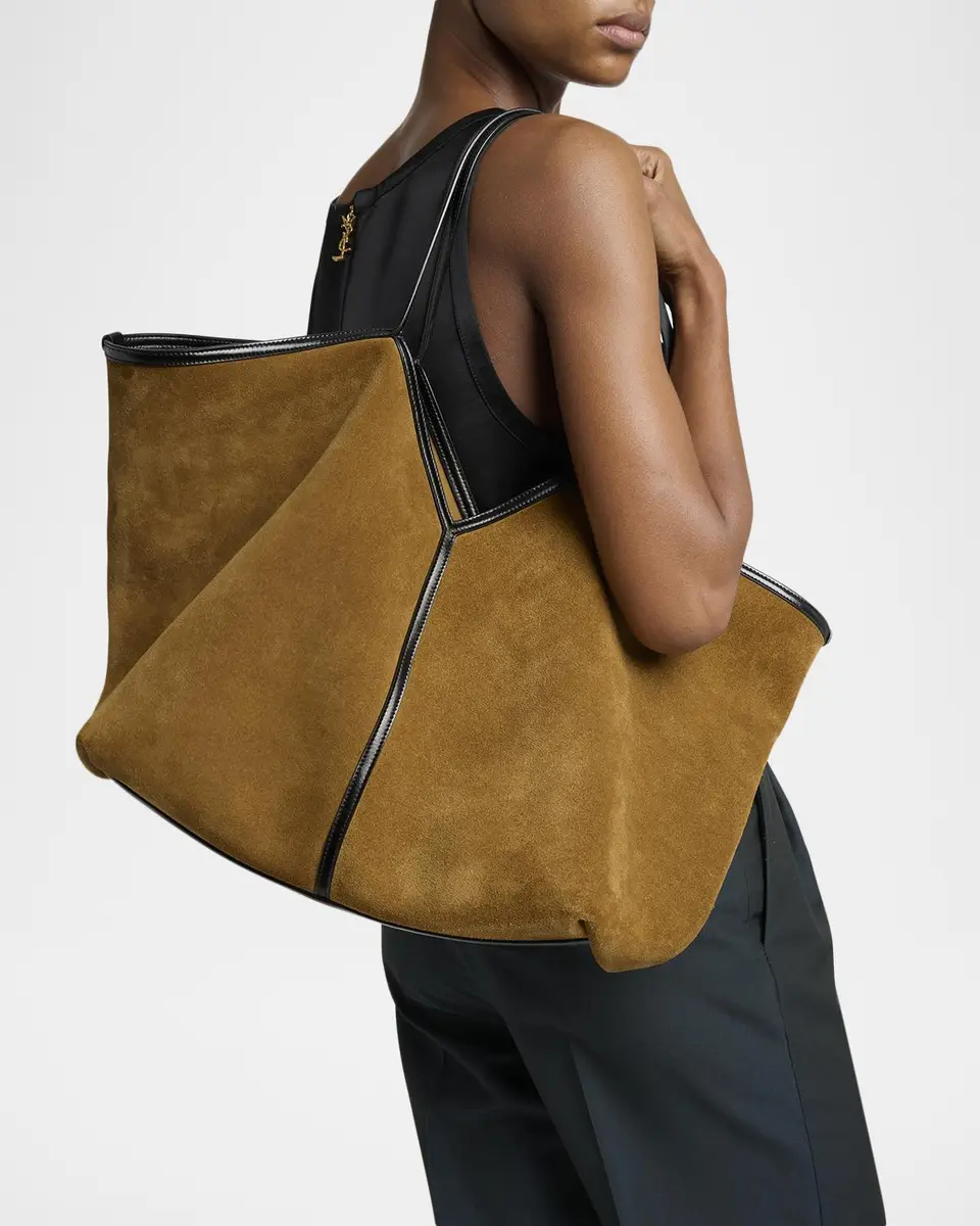 Saint Laurent Y-Stitch Suede Tote Bag | Thumbnail 2 Saint Laurent Y-Stitch Suede Tote Bag | Thumbnail 2