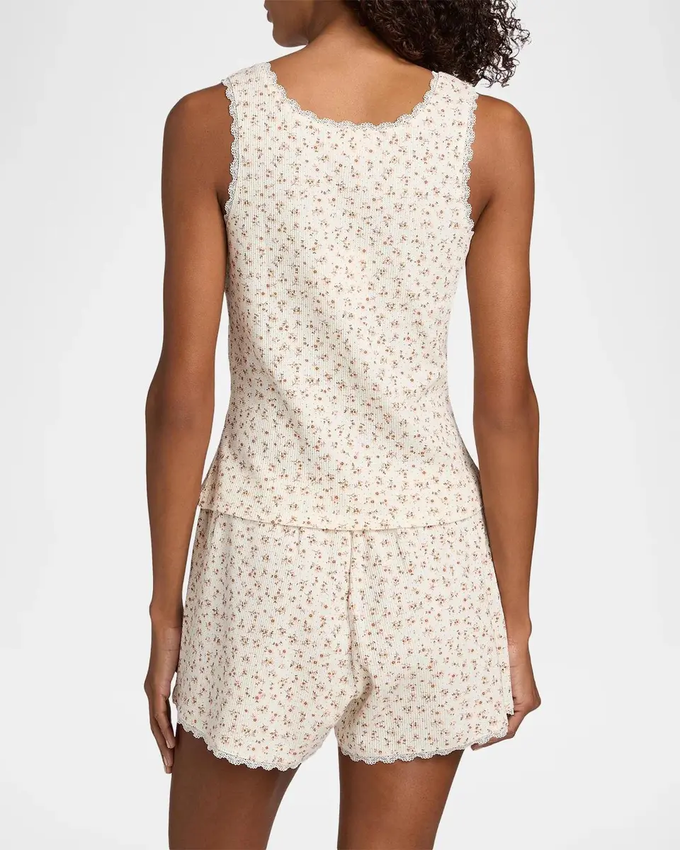 Papinelle Claire Floral Cotton Short Pajamas | Thumbnail 3 Papinelle Claire Floral Cotton Short Pajamas | Thumbnail 3