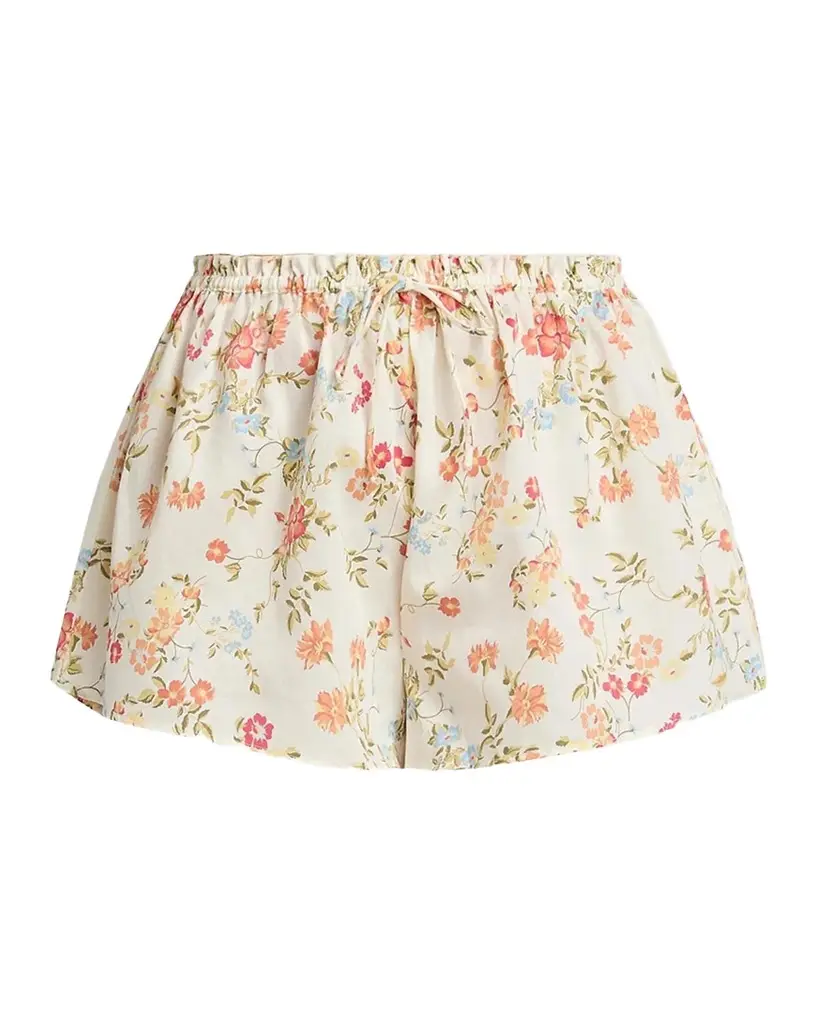 Amber Printed Cotton Sateen Shorts