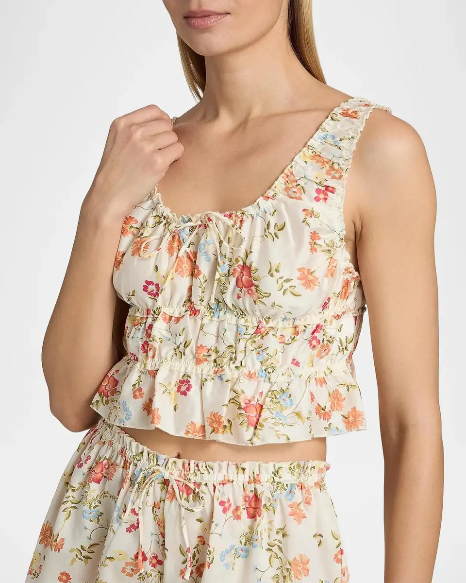 Papinelle Amber Floral Cotton Crop Camisole | Thumbnail 5