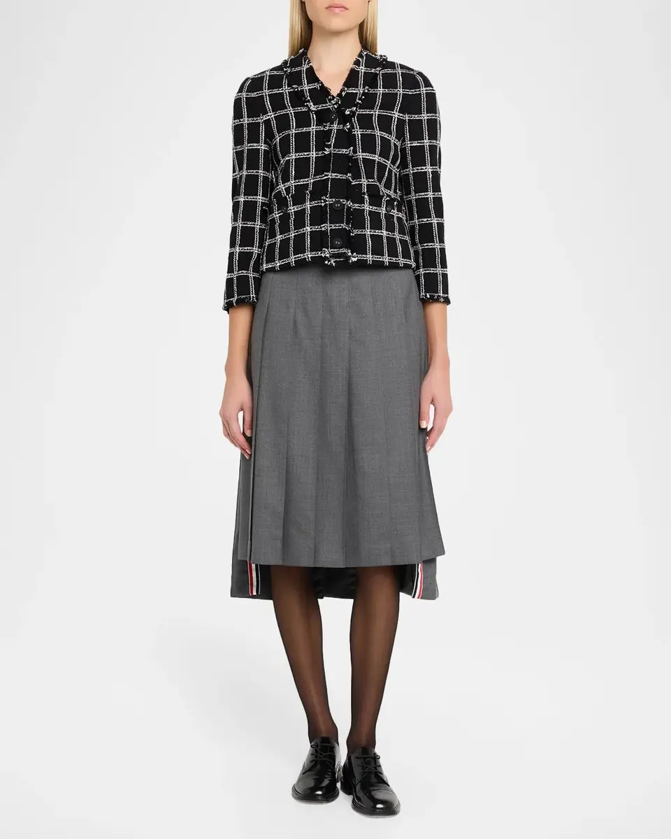 Thom Browne Windowpane Houndstooth Tweed Cardigan Jacket | Thumbnail 2 Thom Browne Windowpane Houndstooth Tweed Cardigan Jacket | Thumbnail 2