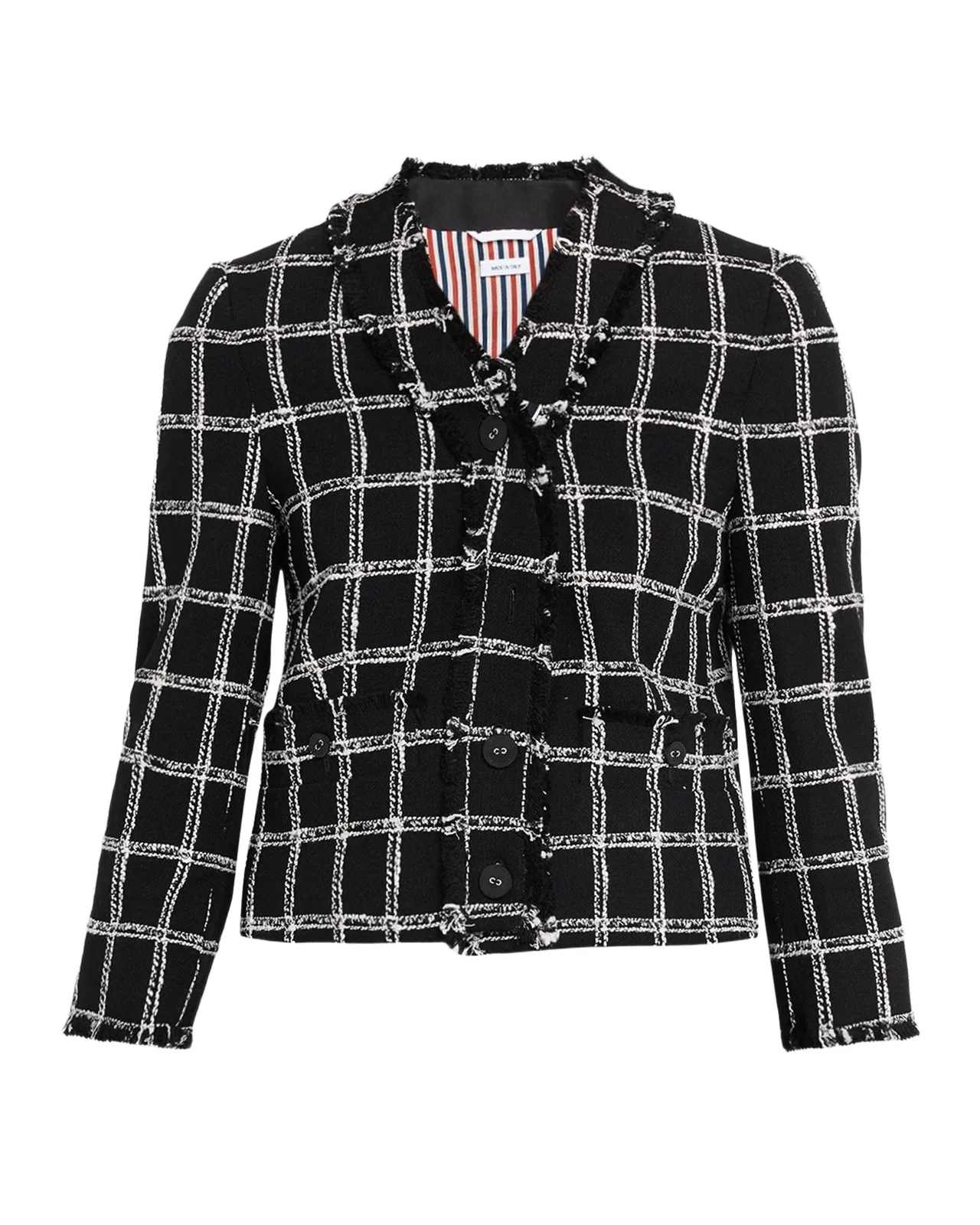 Thom Browne Windowpane Houndstooth Tweed Cardigan Jacket