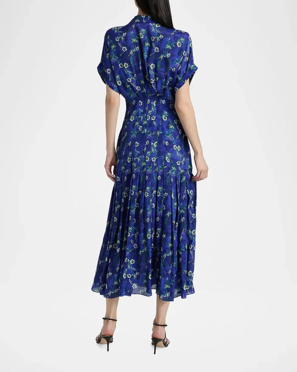 Saloni Riya Floral Satin Midi-Shirtdress | Thumbnail 3 Saloni Riya Floral Satin Midi-Shirtdress | Thumbnail 3