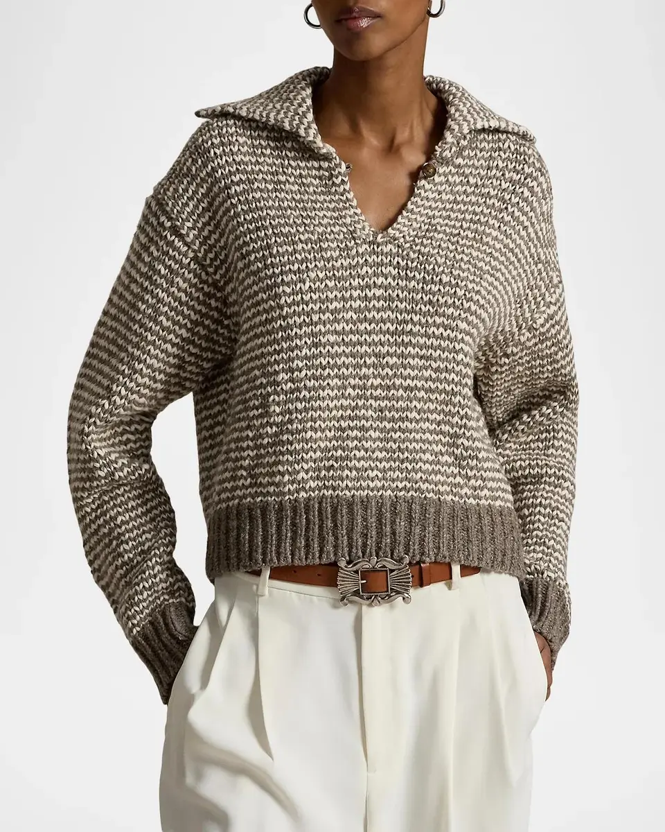 Polo Ralph Lauren Striped Cotton-Blend Sweater | Thumbnail 4 Polo Ralph Lauren Striped Cotton-Blend Sweater | Thumbnail 4