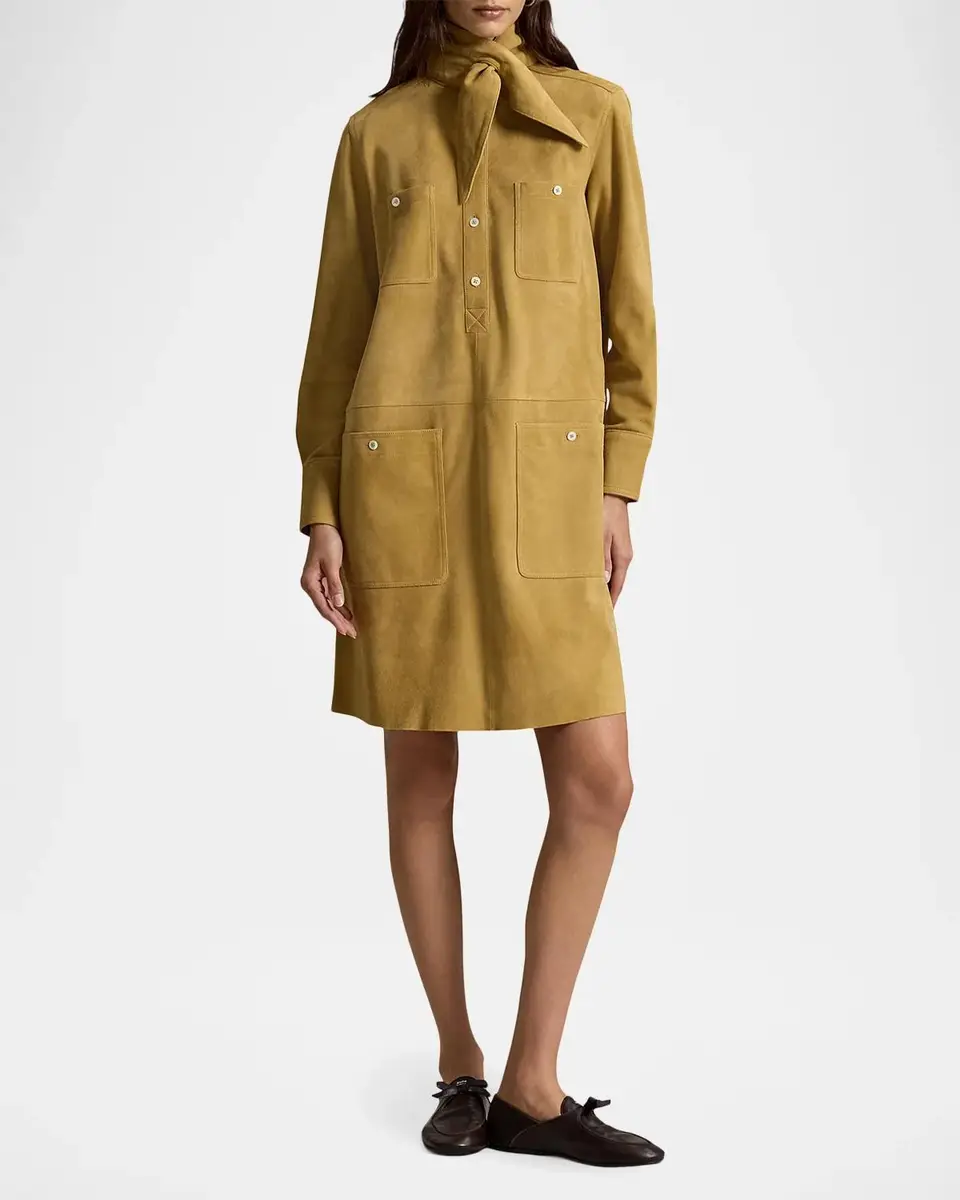 Polo Ralph Lauren Suede Utility Mini Dress | Thumbnail 2 Polo Ralph Lauren Suede Utility Mini Dress | Thumbnail 2