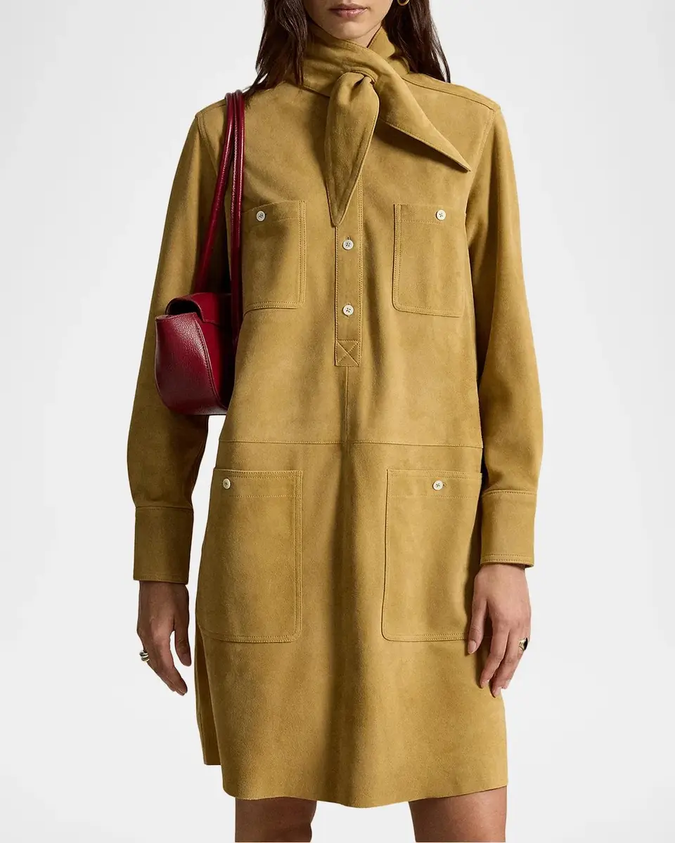 Polo Ralph Lauren Suede Utility Mini Dress | Thumbnail 4 Polo Ralph Lauren Suede Utility Mini Dress | Thumbnail 4