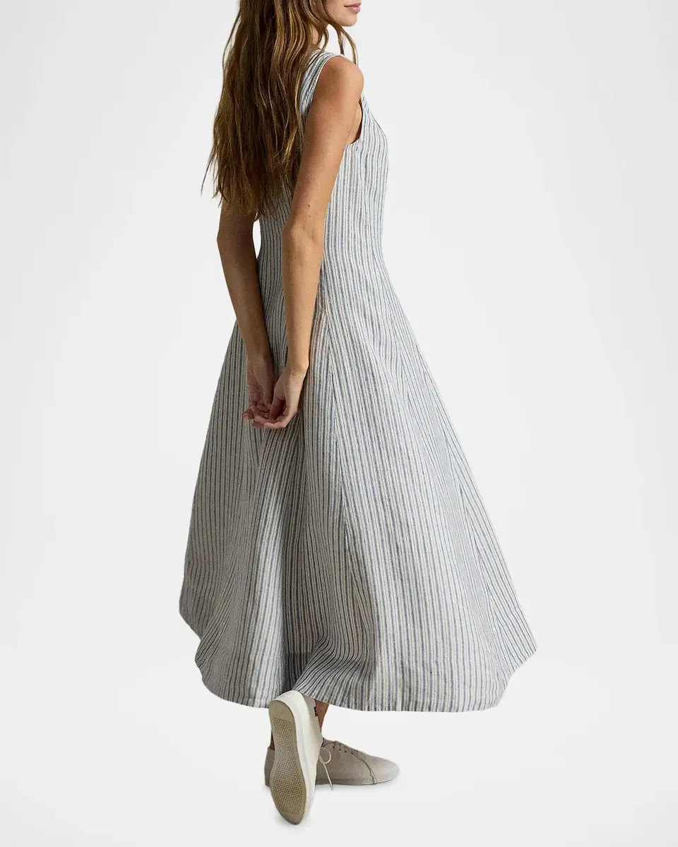 Polo Ralph Lauren Striped Paneled Linen Maxi Dress | Thumbnail 3 Polo Ralph Lauren Striped Paneled Linen Maxi Dress | Thumbnail 3