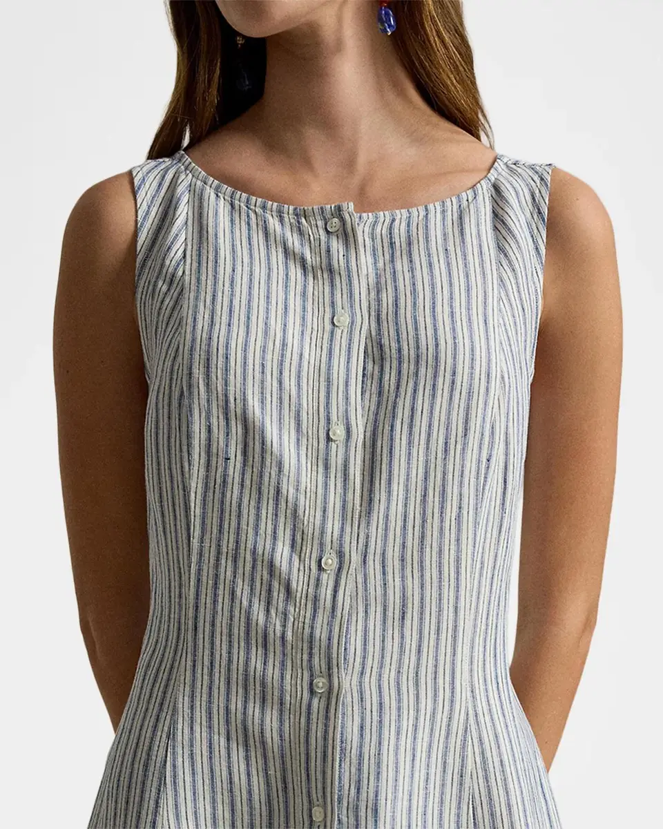 Polo Ralph Lauren Striped Paneled Linen Maxi Dress | Thumbnail 4 Polo Ralph Lauren Striped Paneled Linen Maxi Dress | Thumbnail 4