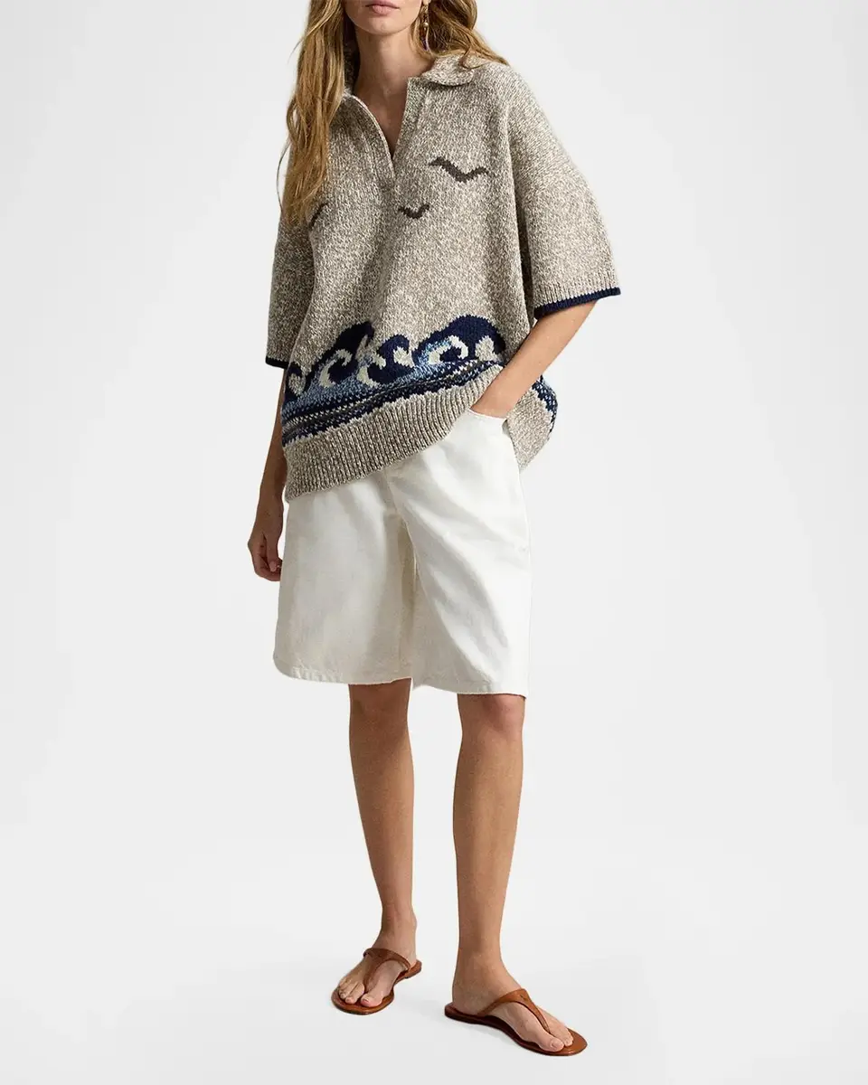 Polo Ralph Lauren Wave-Motif Wool-Blend Sweater | Thumbnail 2 Polo Ralph Lauren Wave-Motif Wool-Blend Sweater | Thumbnail 2