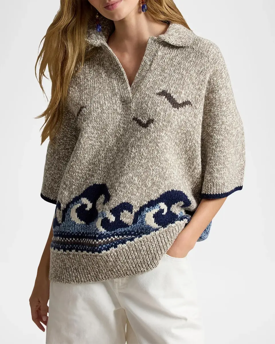 Polo Ralph Lauren Wave-Motif Wool-Blend Sweater | Thumbnail 4 Polo Ralph Lauren Wave-Motif Wool-Blend Sweater | Thumbnail 4