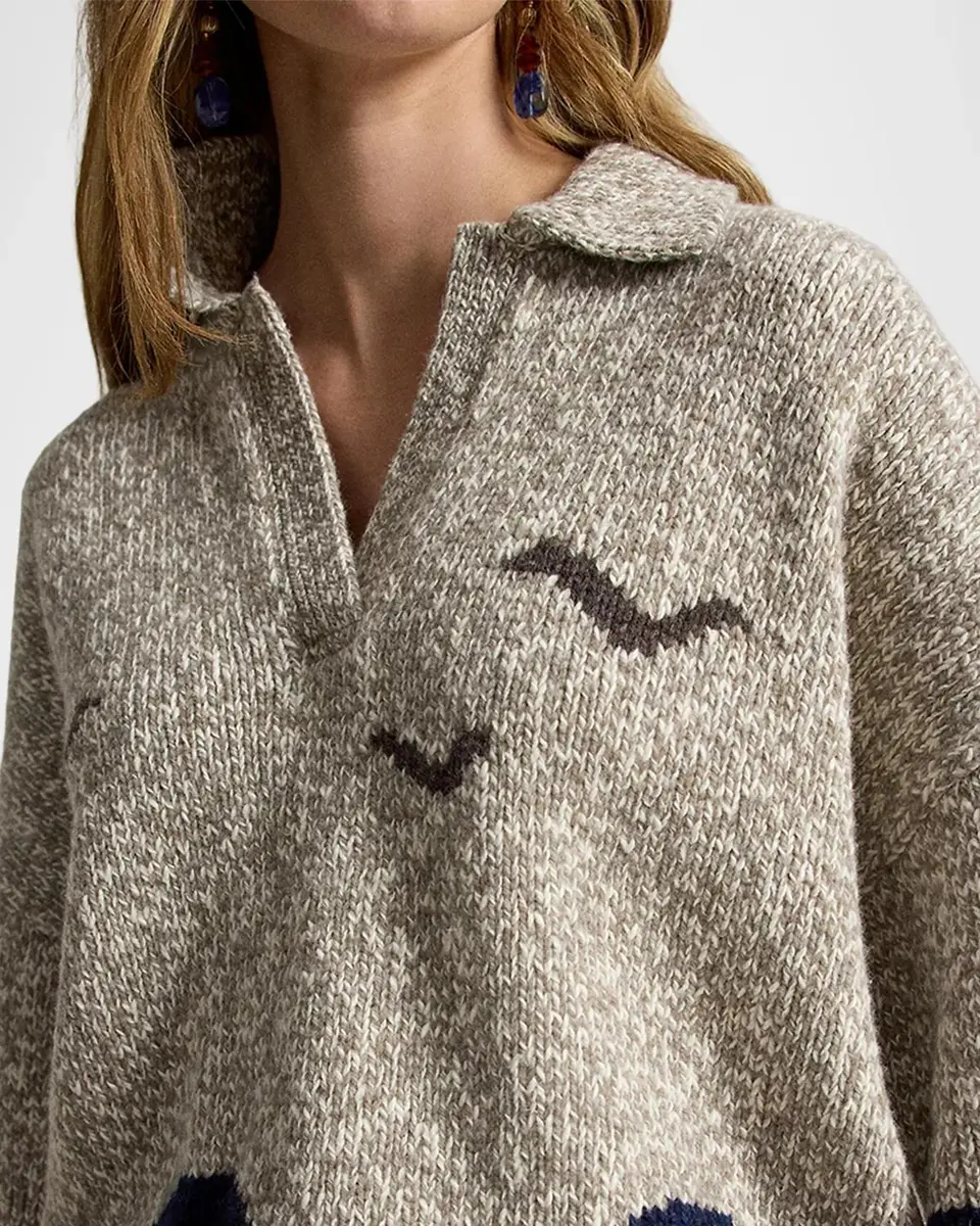 Polo Ralph Lauren Wave-Motif Wool-Blend Sweater | Thumbnail 5 Polo Ralph Lauren Wave-Motif Wool-Blend Sweater | Thumbnail 5