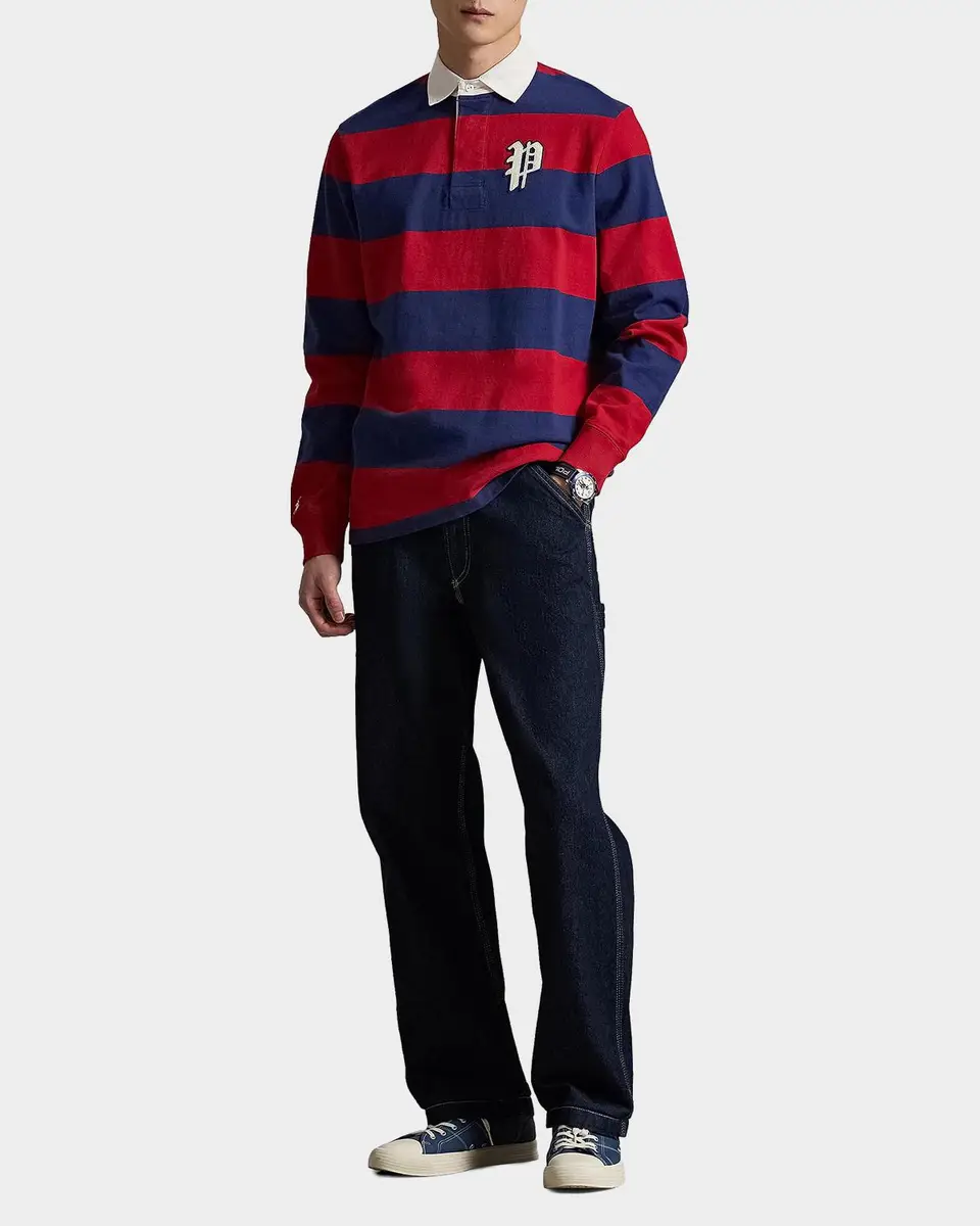 Polo Ralph Lauren Men's Phillies Rugby Striped Stretch-Cotton Jersey Long-Sleeve Polo Shirt | Thumbnail 2 Polo Ralph Lauren Men's Phillies Rugby Striped Stretch-Cotton Jersey Long-Sleeve Polo Shirt | Thumbnail 2