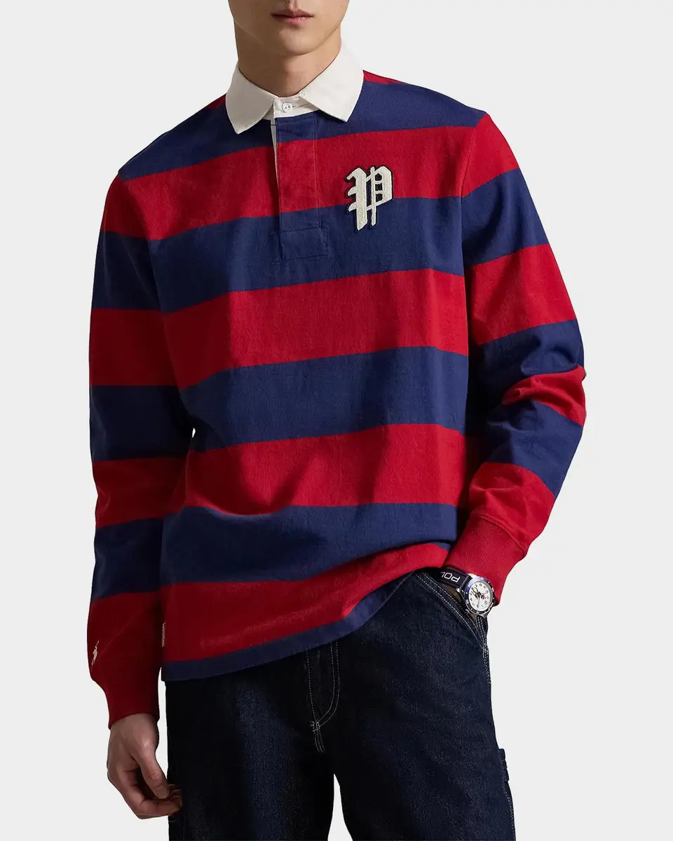 Polo Ralph Lauren Men's Phillies Rugby Striped Stretch-Cotton Jersey Long-Sleeve Polo Shirt | Thumbnail 4 Polo Ralph Lauren Men's Phillies Rugby Striped Stretch-Cotton Jersey Long-Sleeve Polo Shirt | Thumbnail 4