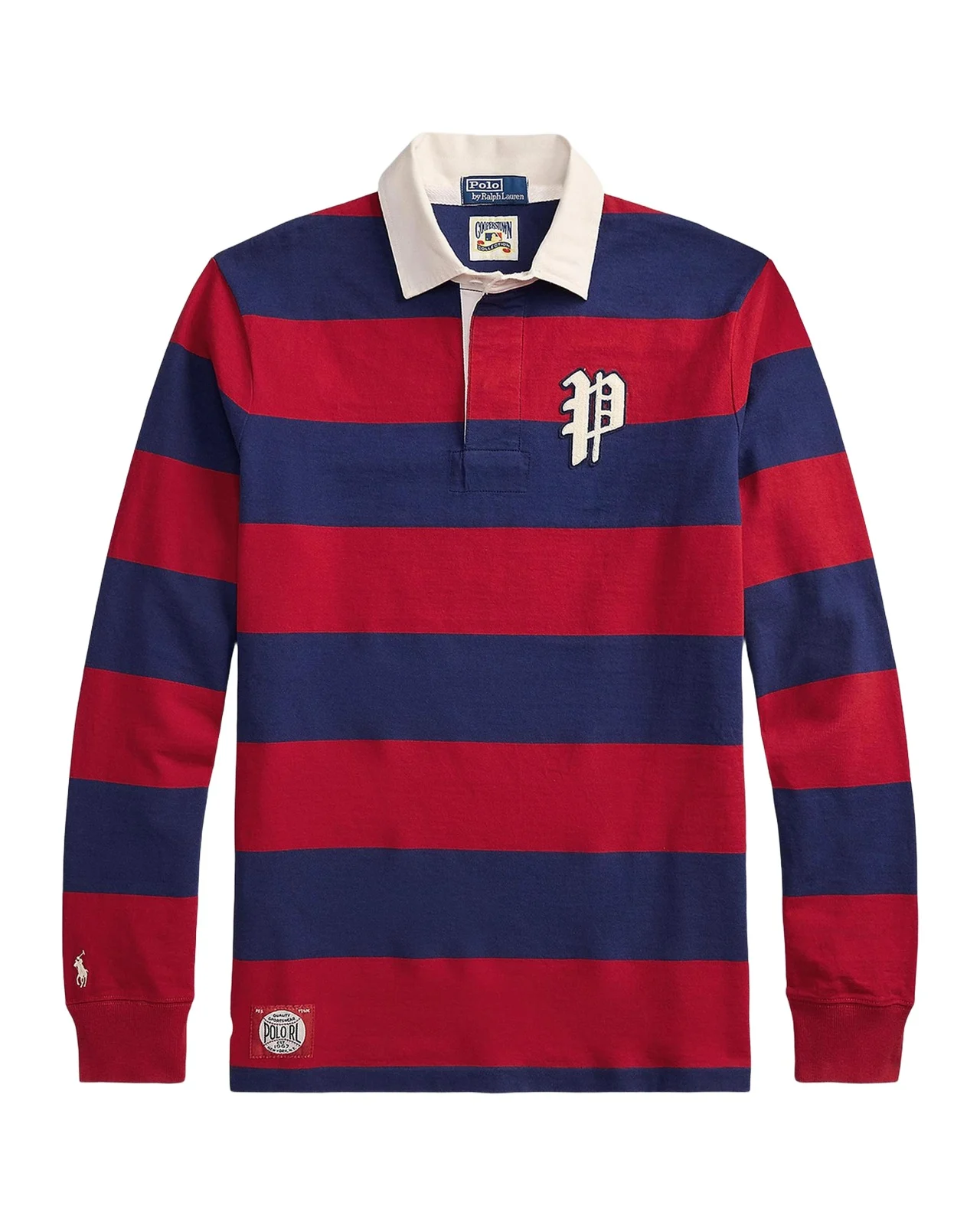 Polo Ralph Lauren Men's Phillies Rugby Striped Stretch-Cotton Jersey Long-Sleeve Polo Shirt