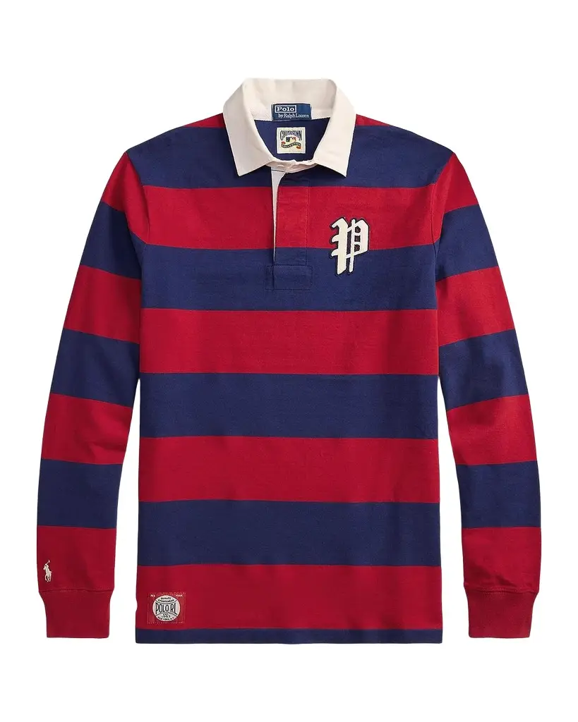 Polo Ralph Lauren Men's Phillies Rugby Striped Stretch-Cotton Jersey Long-Sleeve Polo Shirt