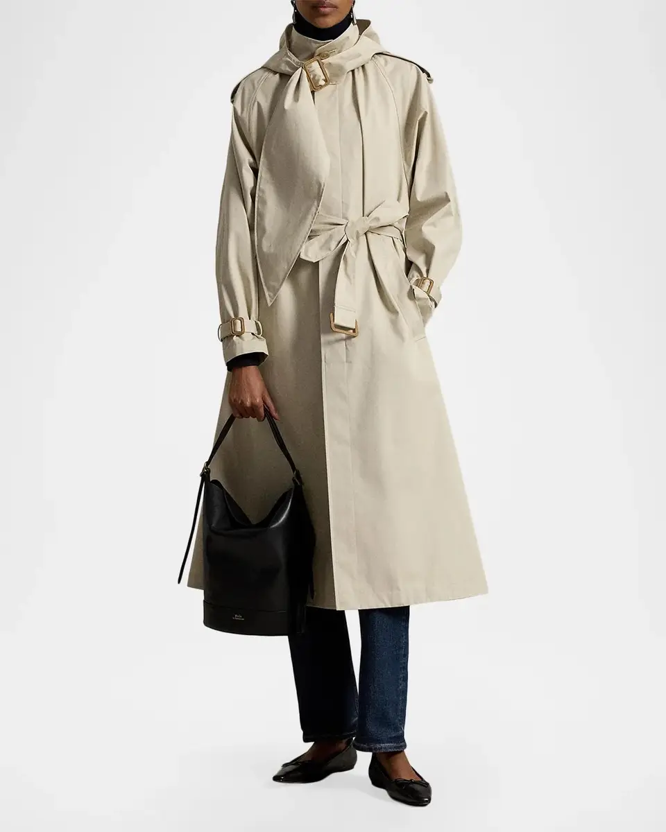 Polo Ralph Lauren Buckled-Scarf Hooded Trench Coat | Thumbnail 2 Polo Ralph Lauren Buckled-Scarf Hooded Trench Coat | Thumbnail 2