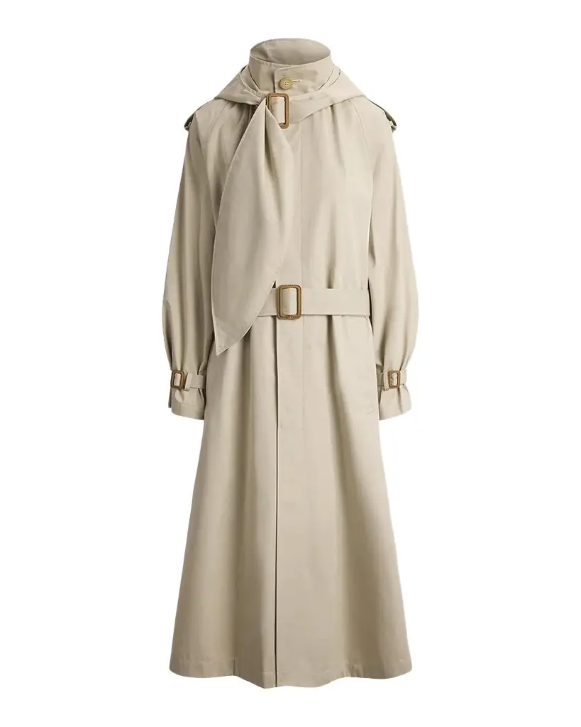 Polo Ralph Lauren Buckled-Scarf Hooded Trench Coat