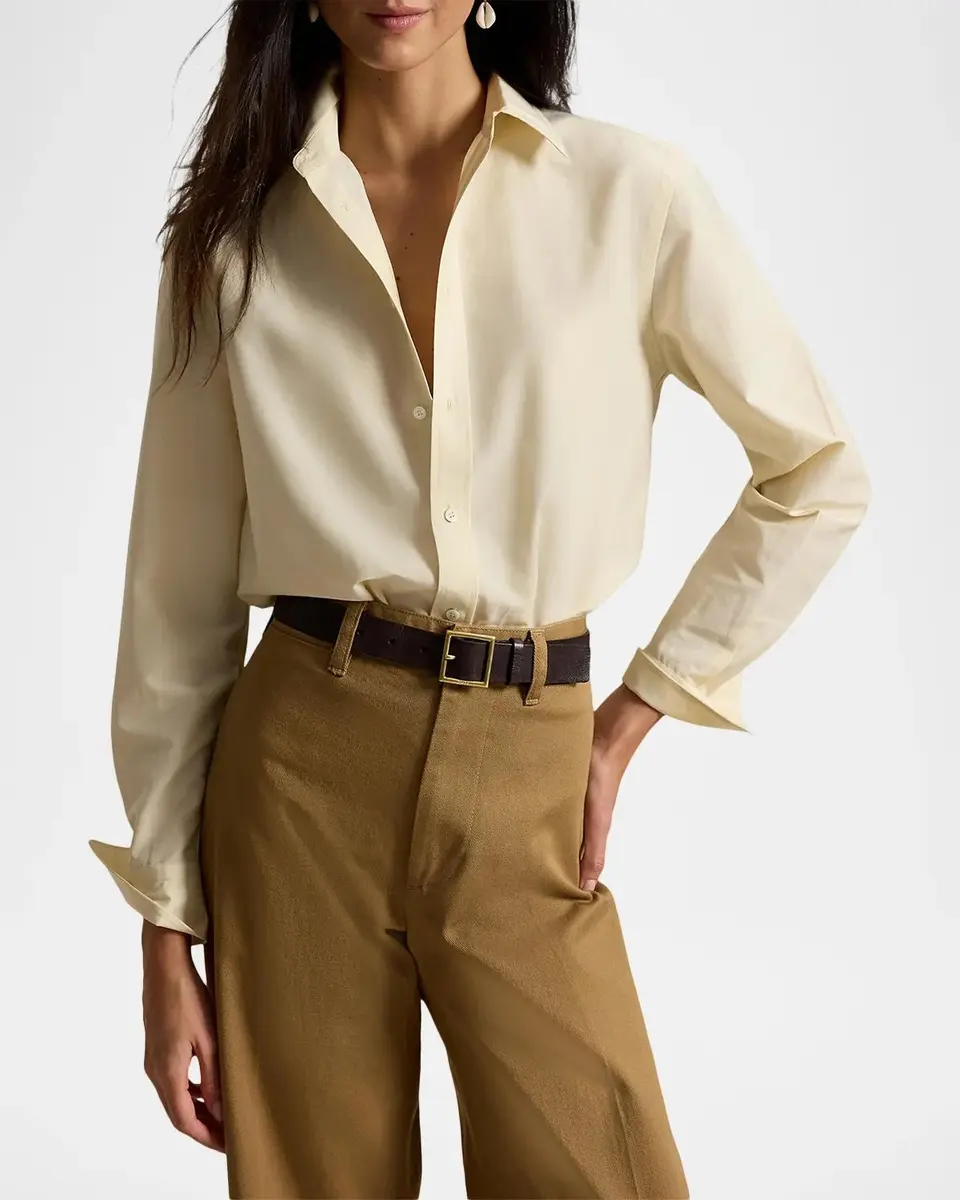 Polo Ralph Lauren Relaxed Fit Cotton-Silk Shirt | Thumbnail 4 Polo Ralph Lauren Relaxed Fit Cotton-Silk Shirt | Thumbnail 4