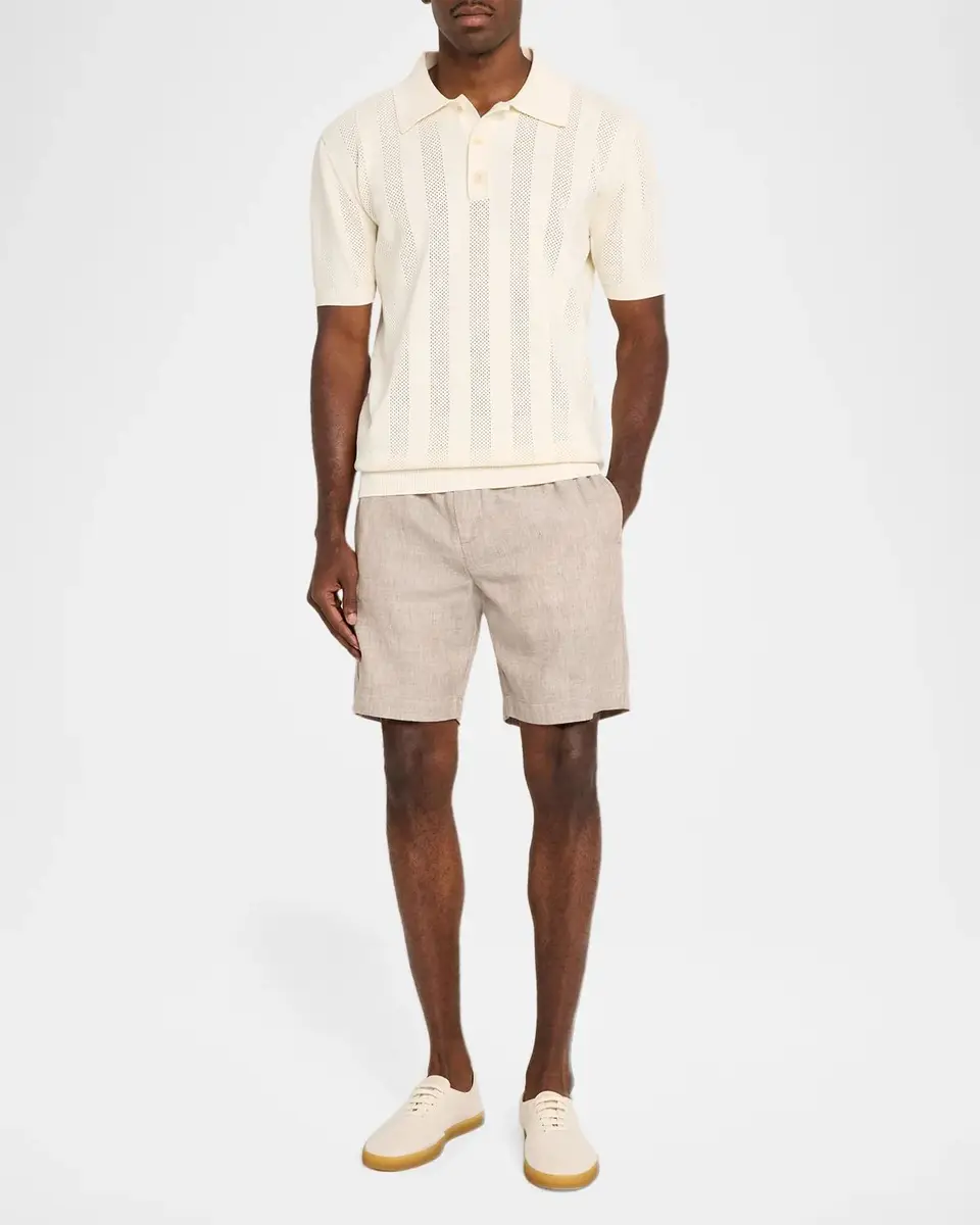 Frescobol Carioca Men's Vidal Cotton Pointelle Knit Polo Shirt | Thumbnail 2 Frescobol Carioca Men's Vidal Cotton Pointelle Knit Polo Shirt | Thumbnail 2