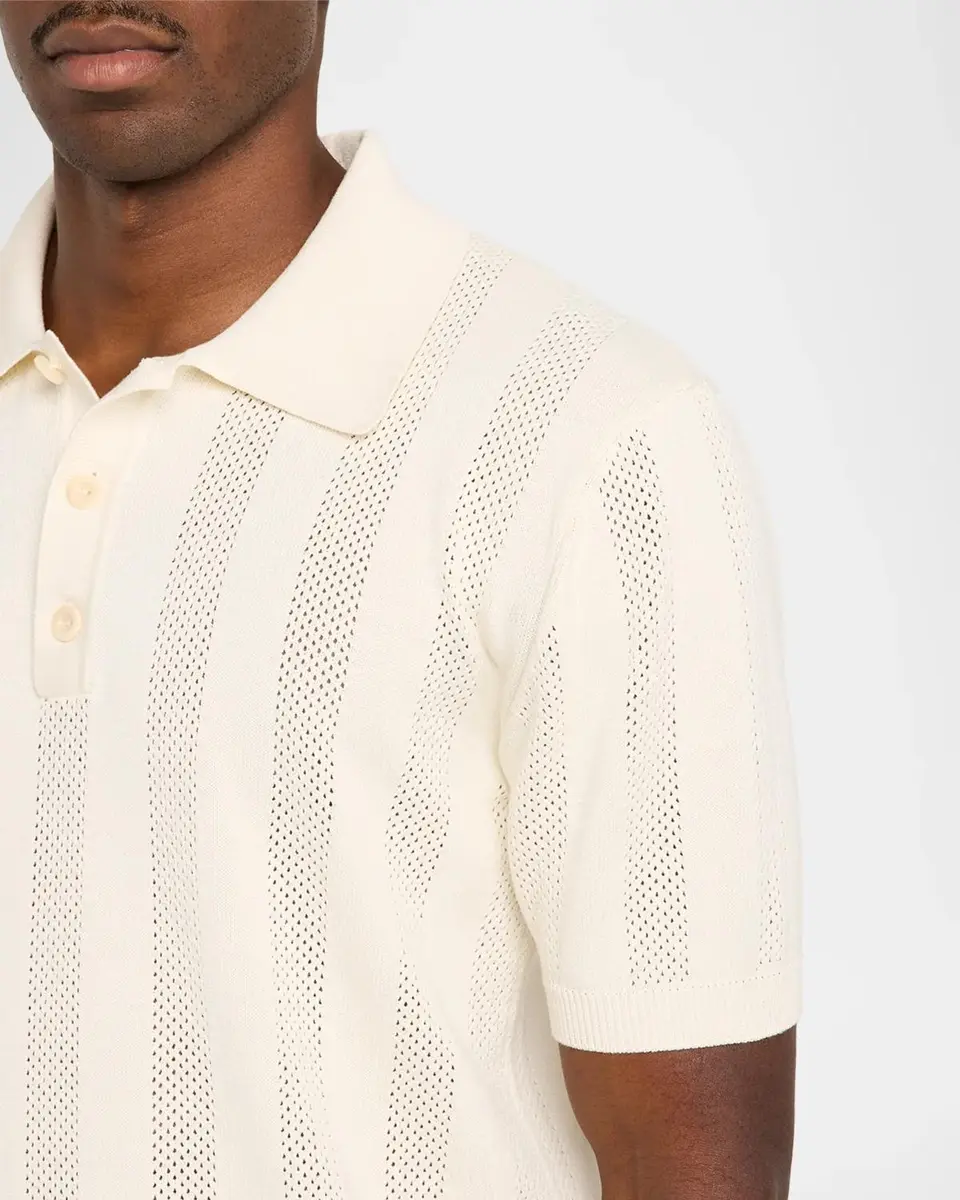 Frescobol Carioca Men's Vidal Cotton Pointelle Knit Polo Shirt | Thumbnail 5 Frescobol Carioca Men's Vidal Cotton Pointelle Knit Polo Shirt | Thumbnail 5