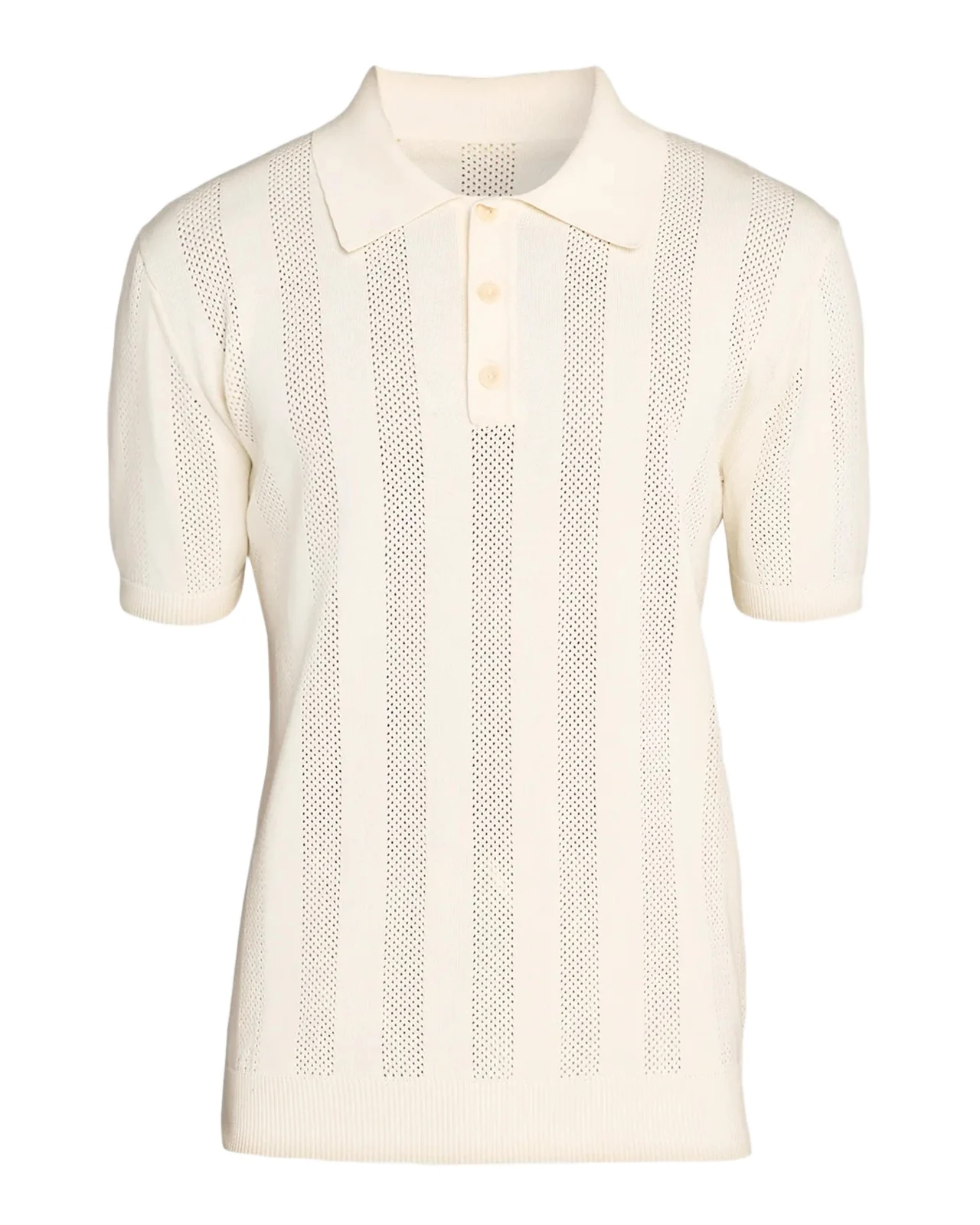 Frescobol Carioca Men's Vidal Cotton Pointelle Knit Polo Shirt