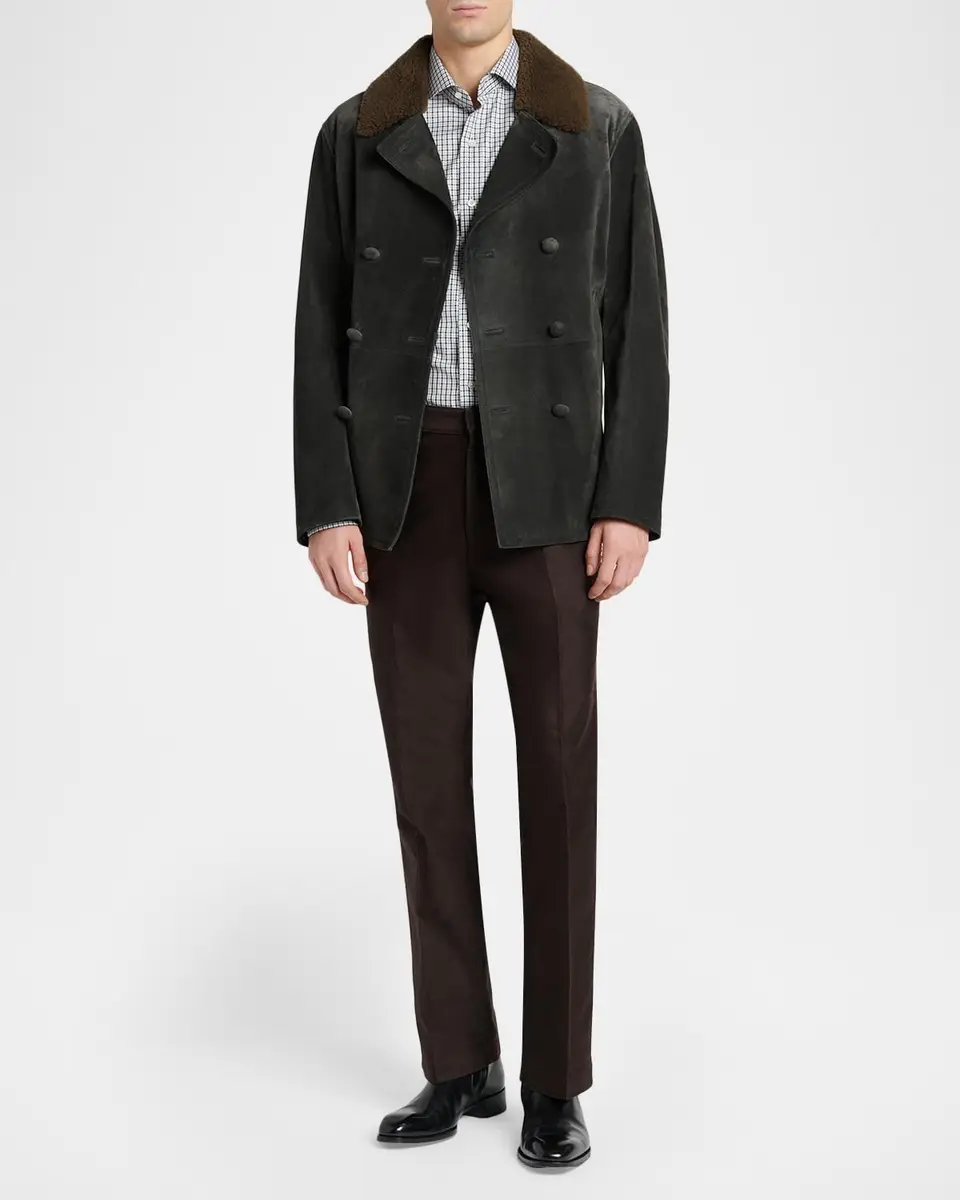 TOM FORD Boutique Men's Suede Double-Breasted Jacket | Thumbnail 2 TOM FORD Boutique Men's Suede Double-Breasted Jacket | Thumbnail 2