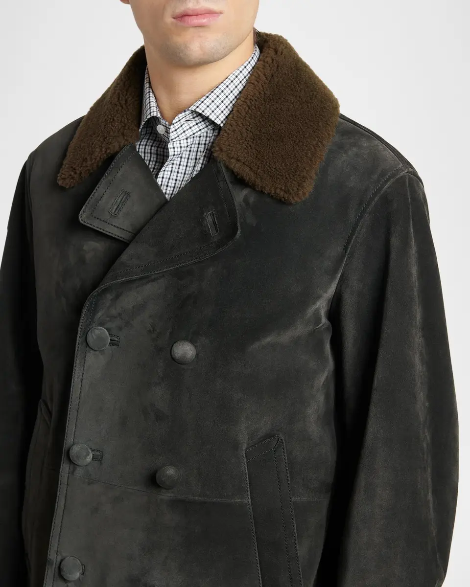 TOM FORD Boutique Men's Suede Double-Breasted Jacket | Thumbnail 5 TOM FORD Boutique Men's Suede Double-Breasted Jacket | Thumbnail 5