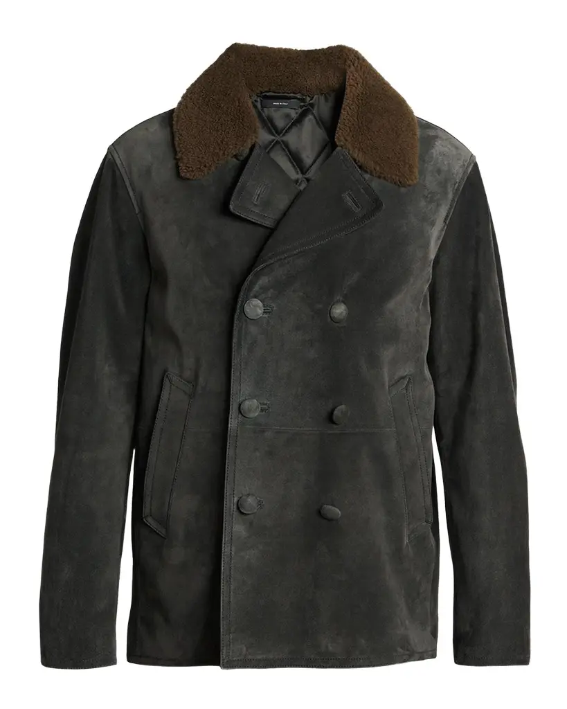 TOM FORD Boutique Men's Suede Double-Breasted Jacket