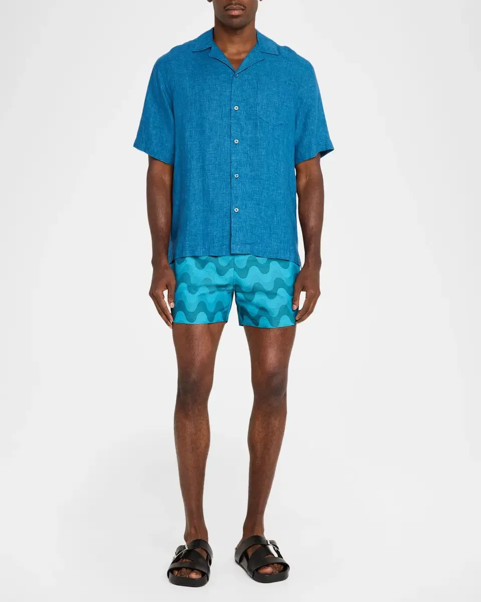 Frescobol Carioca Men's Angelo Linen Short-Sleeve Shirt | Thumbnail 2 Frescobol Carioca Men's Angelo Linen Short-Sleeve Shirt | Thumbnail 2