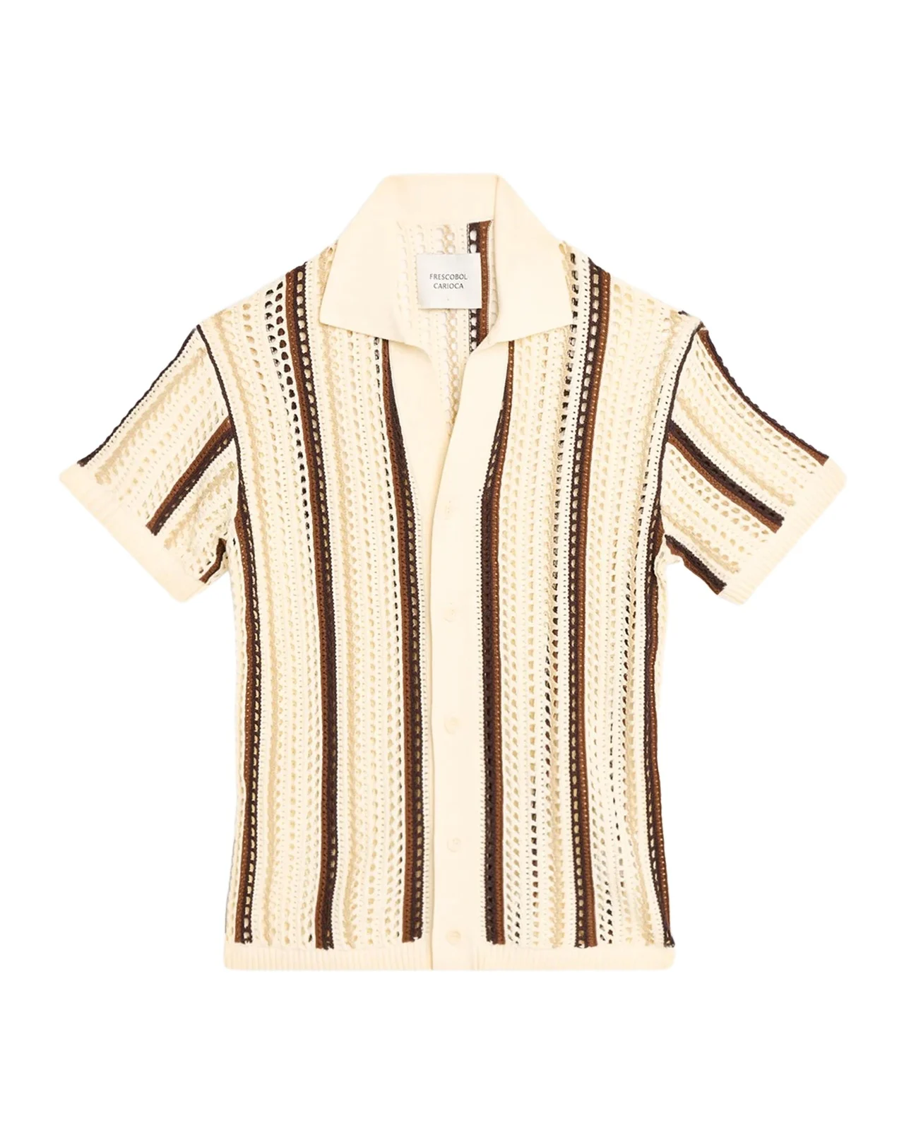 Men's Pinto Crochet Cotton Short-Sleeve Shirt