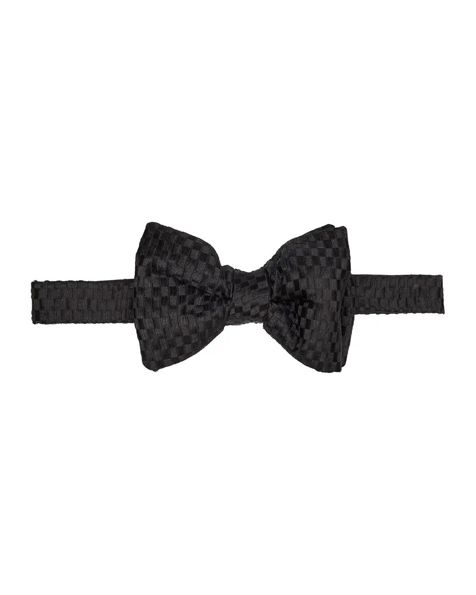 Tom Ford Men's Woven Check Silk Bow Tie | Thumbnail 2