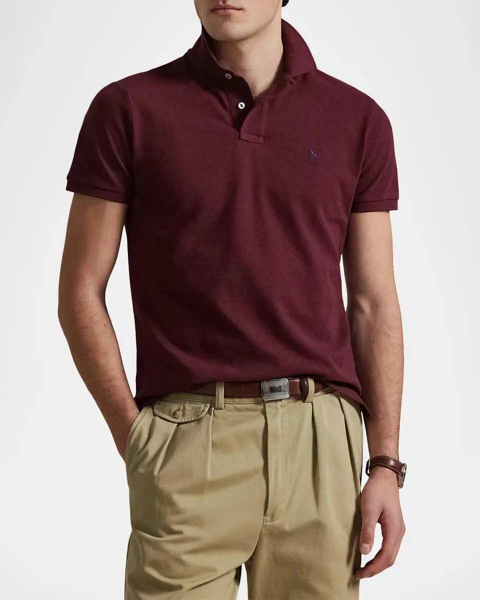 Polo Ralph Lauren Men's The Iconic Custom Slim Fit Mesh Polo Shirt | Thumbnail 4 Polo Ralph Lauren Men's The Iconic Custom Slim Fit Mesh Polo Shirt | Thumbnail 4