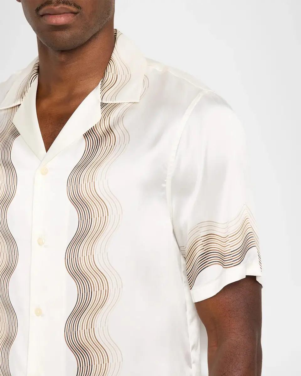 Frescobol Carioca Men's Robert Silk Wave-Trim Short-Sleeve Shirt | Thumbnail 5 Frescobol Carioca Men's Robert Silk Wave-Trim Short-Sleeve Shirt | Thumbnail 5