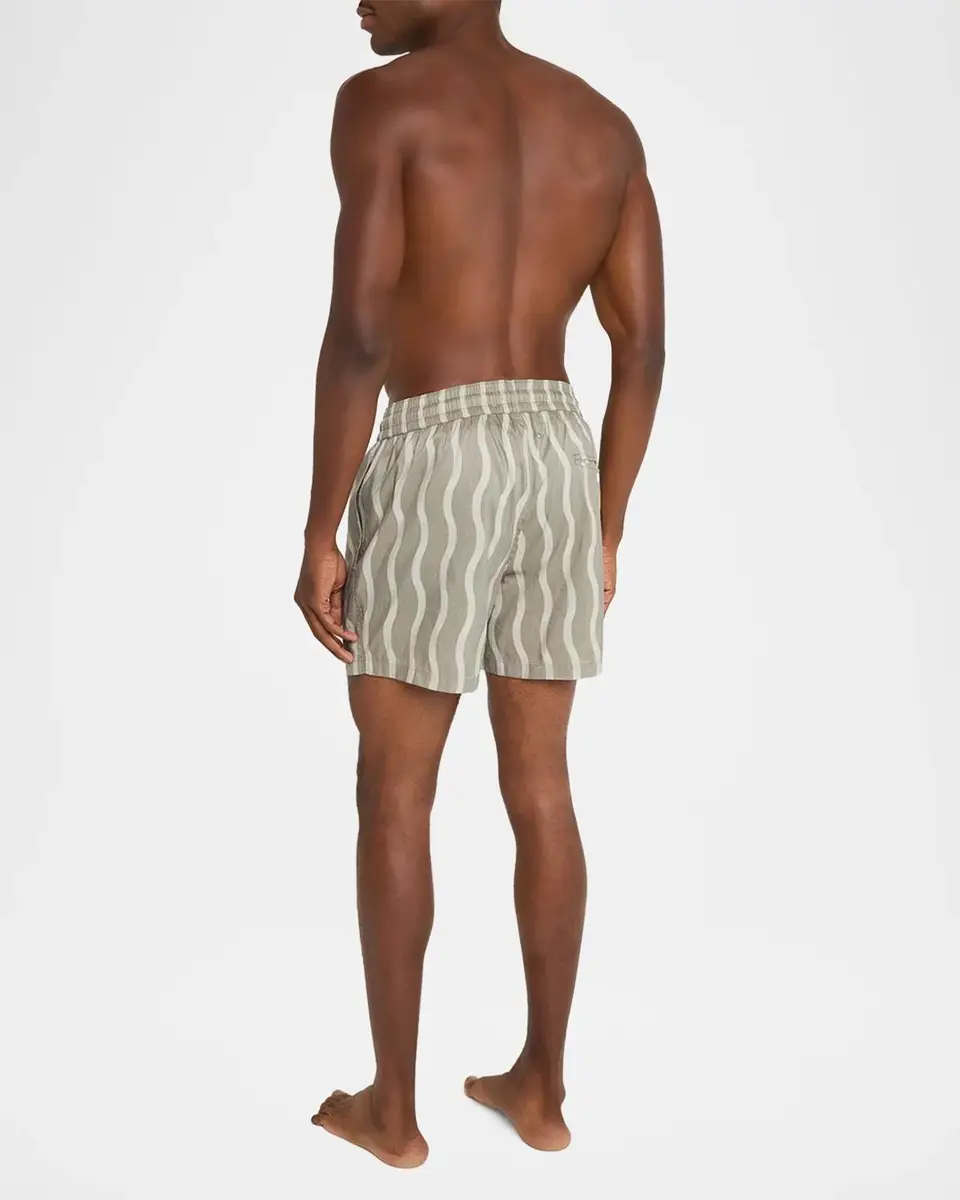 Frescobol Carioca Men's Rio Linen-Blend Wavy Stripe Swim Trunks | Thumbnail 3 Frescobol Carioca Men's Rio Linen-Blend Wavy Stripe Swim Trunks | Thumbnail 3