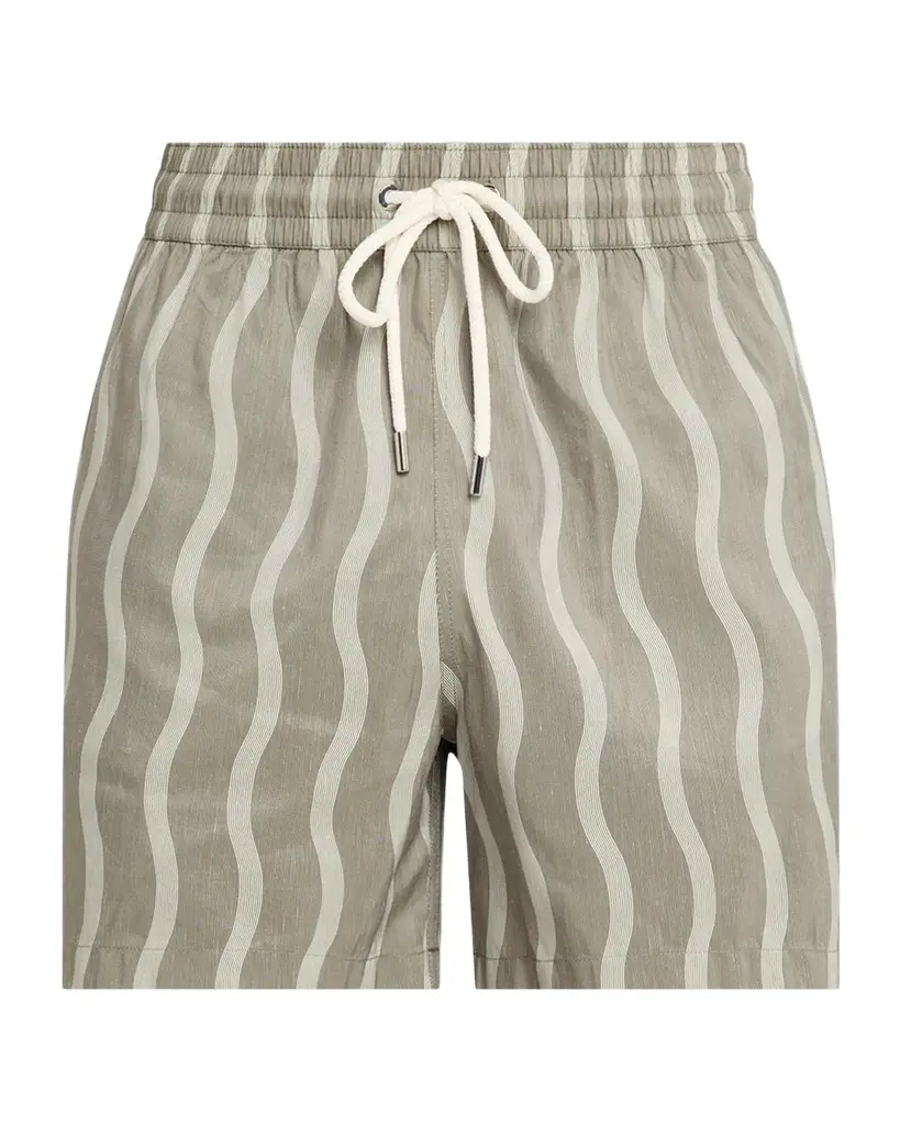 Frescobol Carioca Men's Rio Linen-Blend Wavy Stripe Swim Trunks