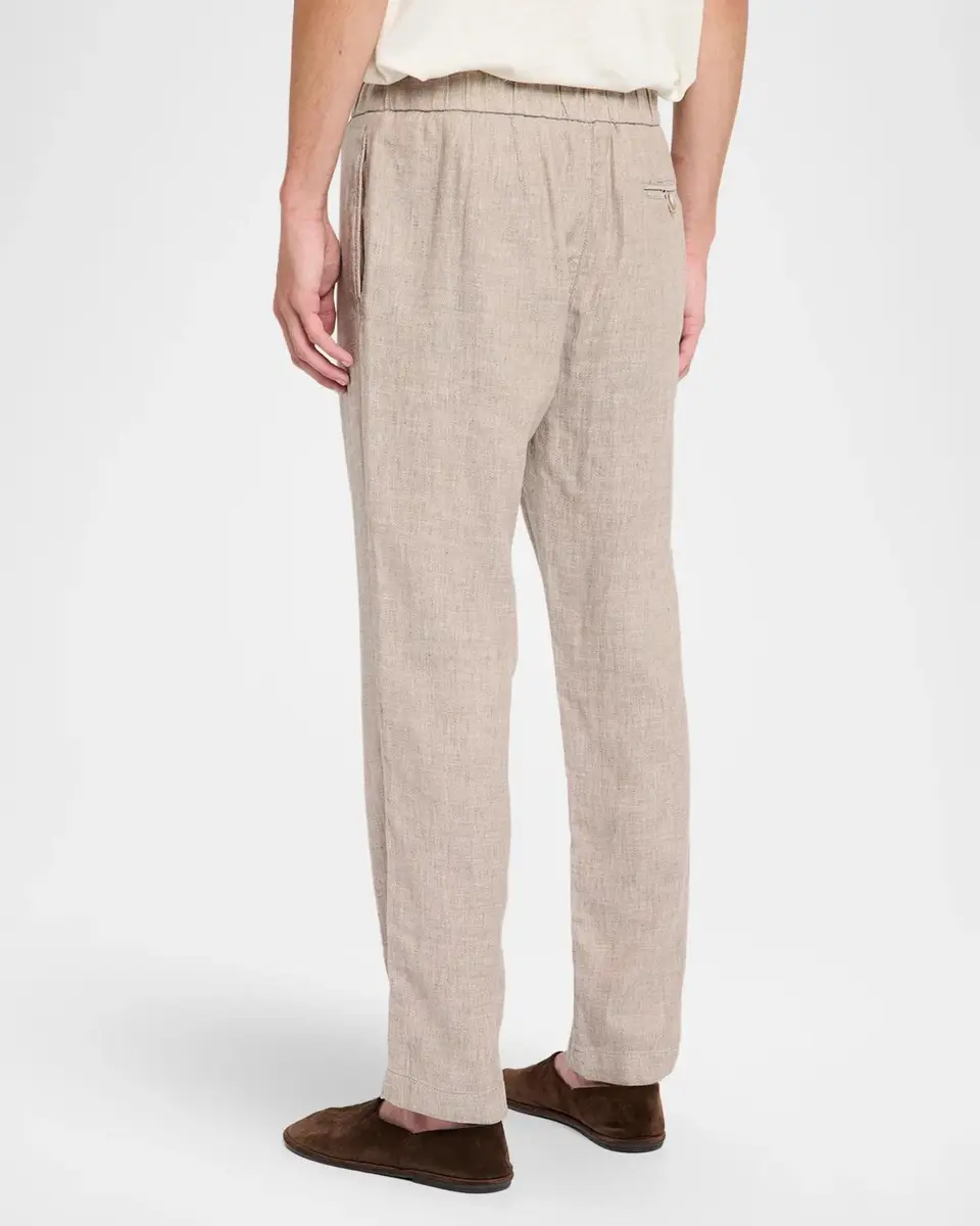 Frescobol Carioca Men's Oscar Linen & Cotton Drawstring Chino Pants | Thumbnail 3