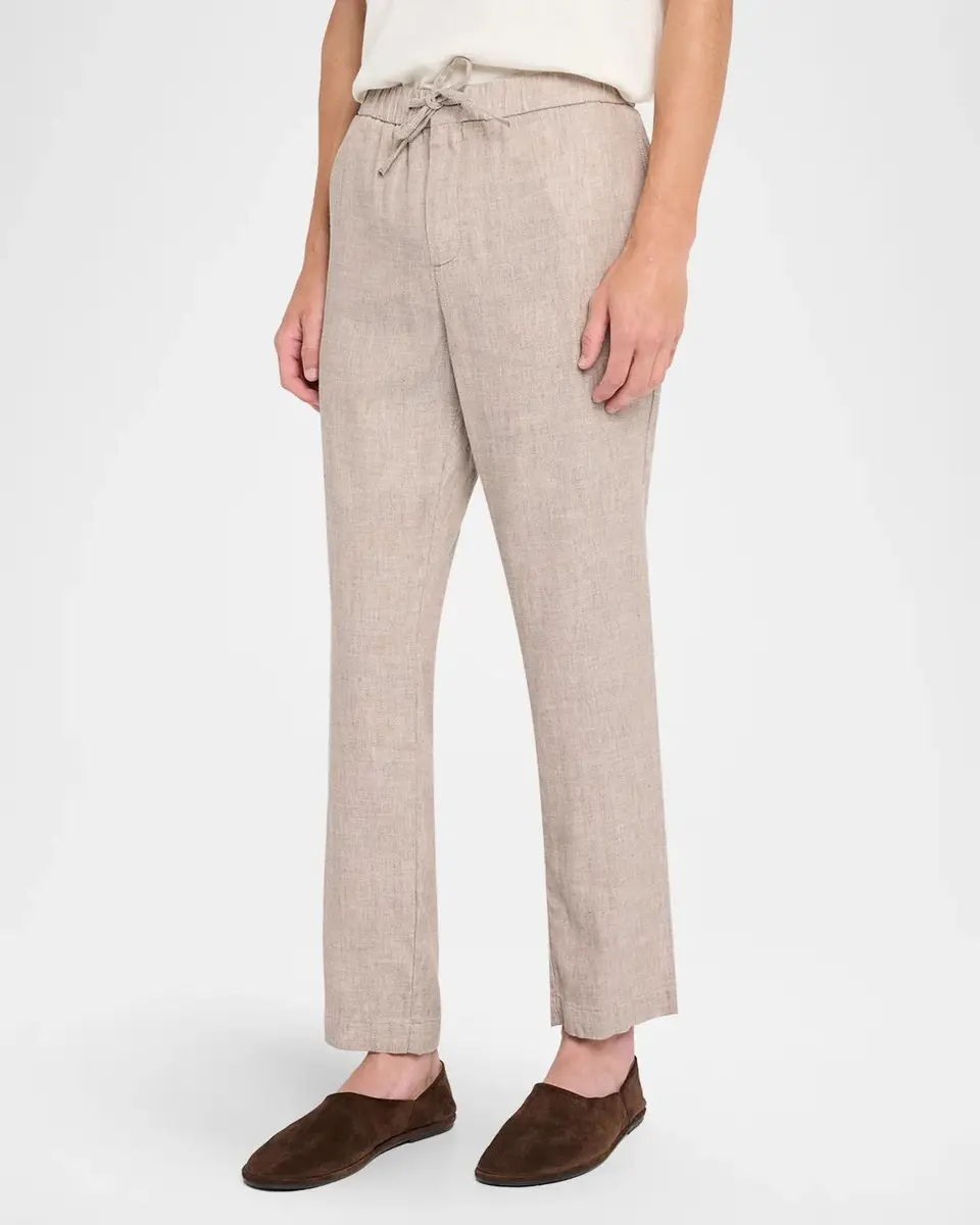 Frescobol Carioca Men's Oscar Linen & Cotton Drawstring Chino Pants | Thumbnail 4