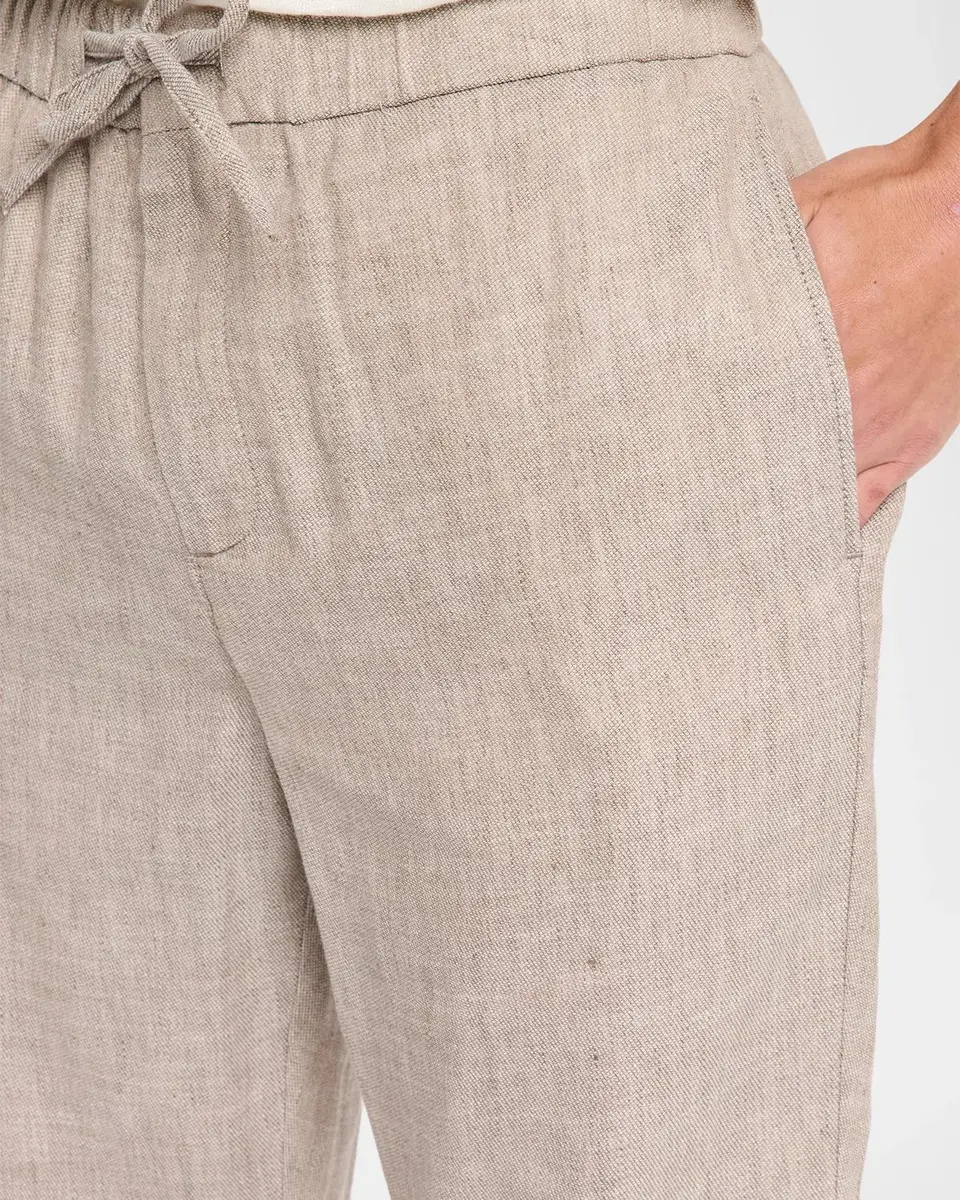 Frescobol Carioca Men's Oscar Linen & Cotton Drawstring Chino Pants | Thumbnail 5