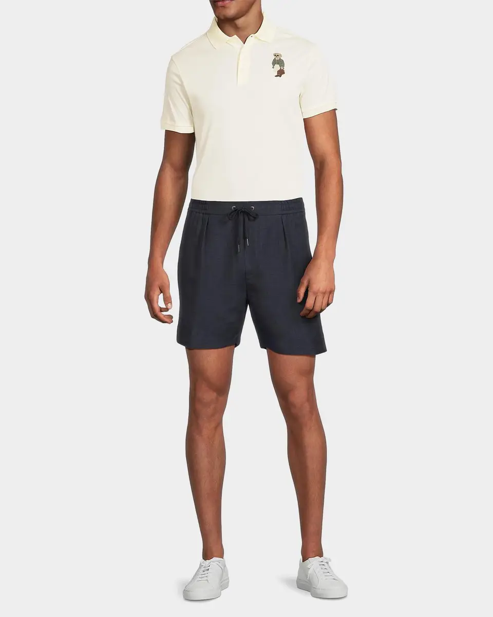 Polo Ralph Lauren Men's Hand-Tailored Pleated Silk-Linen Shorts | Thumbnail 2 Polo Ralph Lauren Men's Hand-Tailored Pleated Silk-Linen Shorts | Thumbnail 2