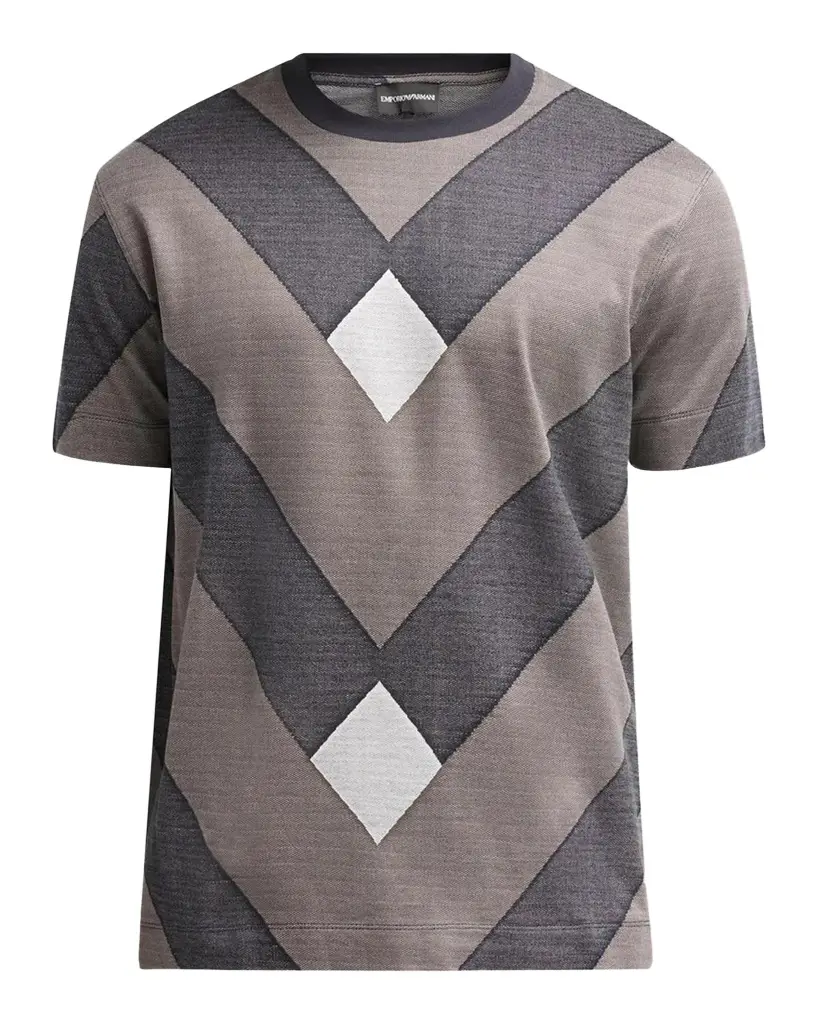 Men's Geometric-Print Jersey Crewneck T-Shirt Men's Geometric-Print Jersey Crewneck T-Shirt