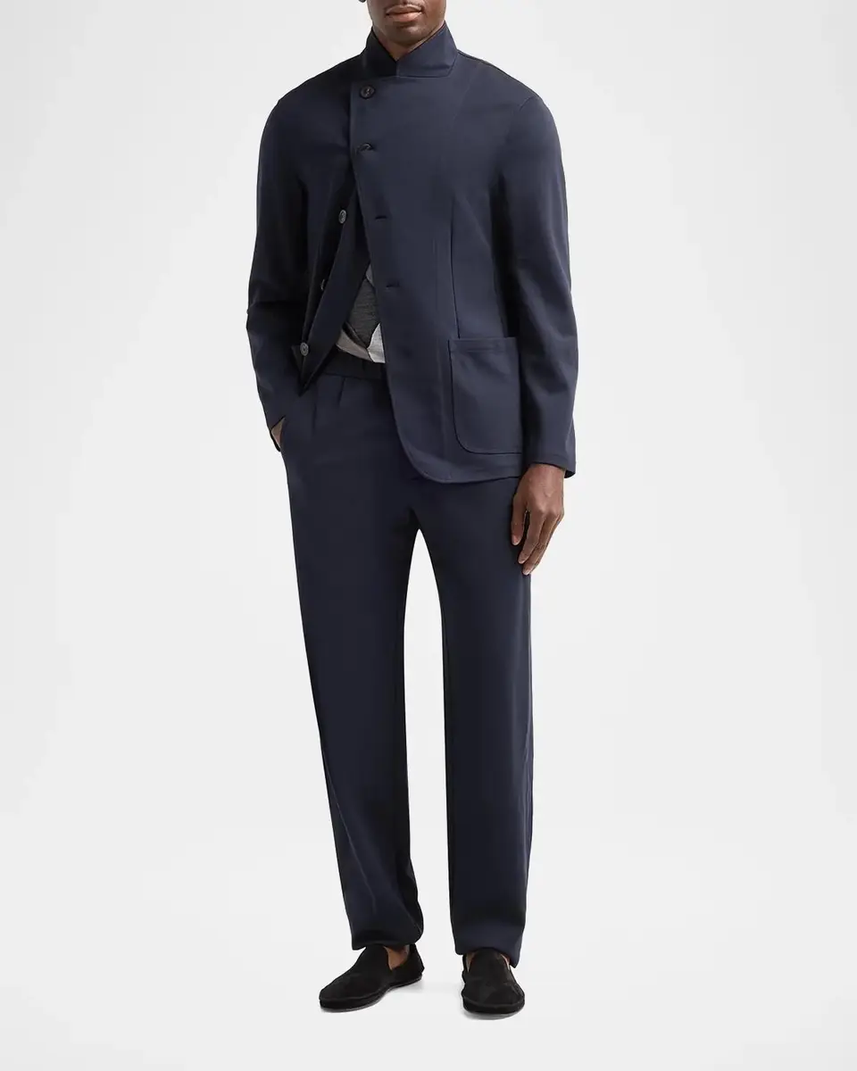 Emporio Armani Men's Asymmetric Stretch Jersey Jacket | Thumbnail 2 Emporio Armani Men's Asymmetric Stretch Jersey Jacket | Thumbnail 2
