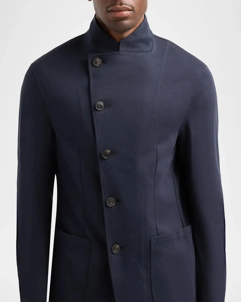 Emporio Armani Men's Asymmetric Stretch Jersey Jacket | Thumbnail 5 Emporio Armani Men's Asymmetric Stretch Jersey Jacket | Thumbnail 5