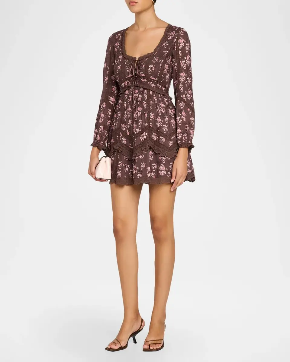 LoveShackFancy Lysanthe Floral Cotton Lace-Trim Mini Dress | Thumbnail 4 LoveShackFancy Lysanthe Floral Cotton Lace-Trim Mini Dress | Thumbnail 4